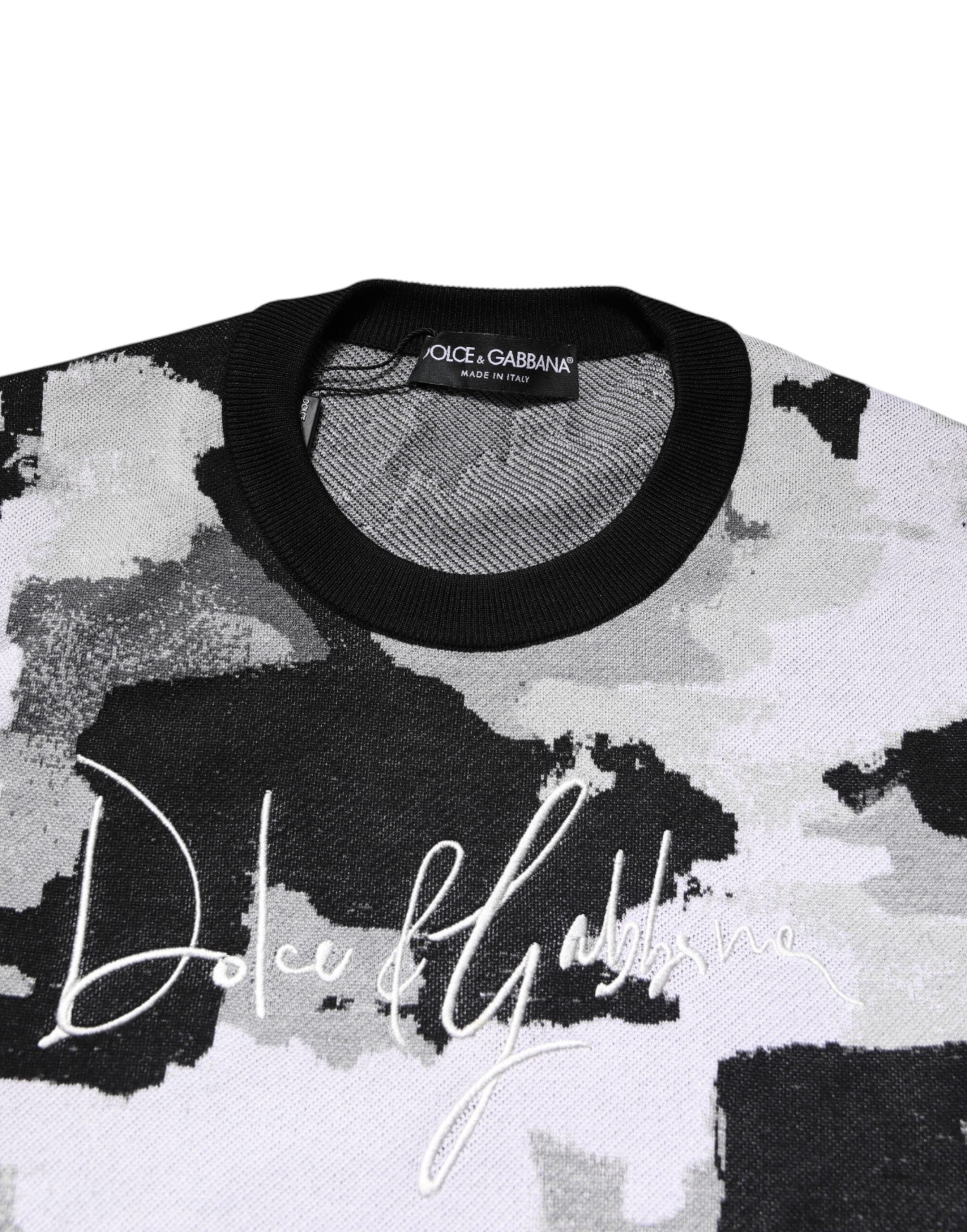 Dolce & Gabbana Multicolor Logo Rundhals-Pullover