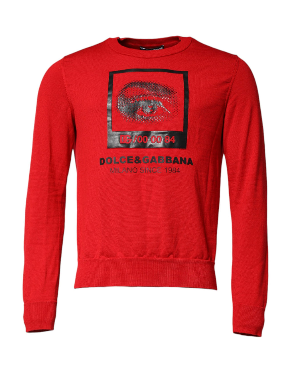 Dolce & Gabbana Rotes Auge Druck Rundhalsausschnitt Männer Pullover Sweater