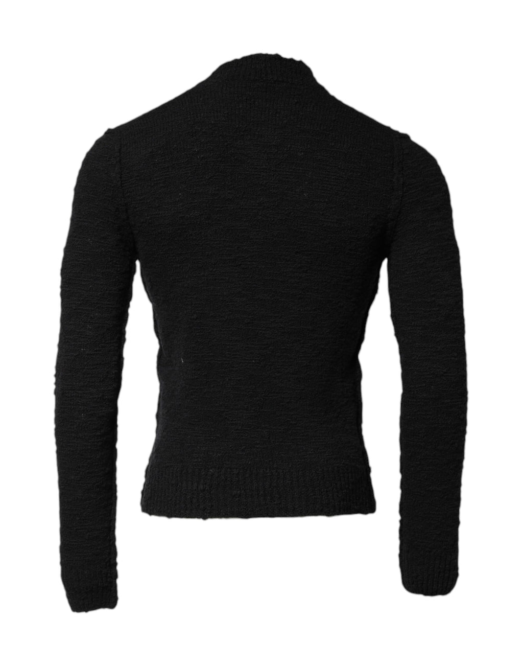 Dolce & Gabbana Schwarzer Pullover mit Rundhalsausschnitt aus Wollstrick