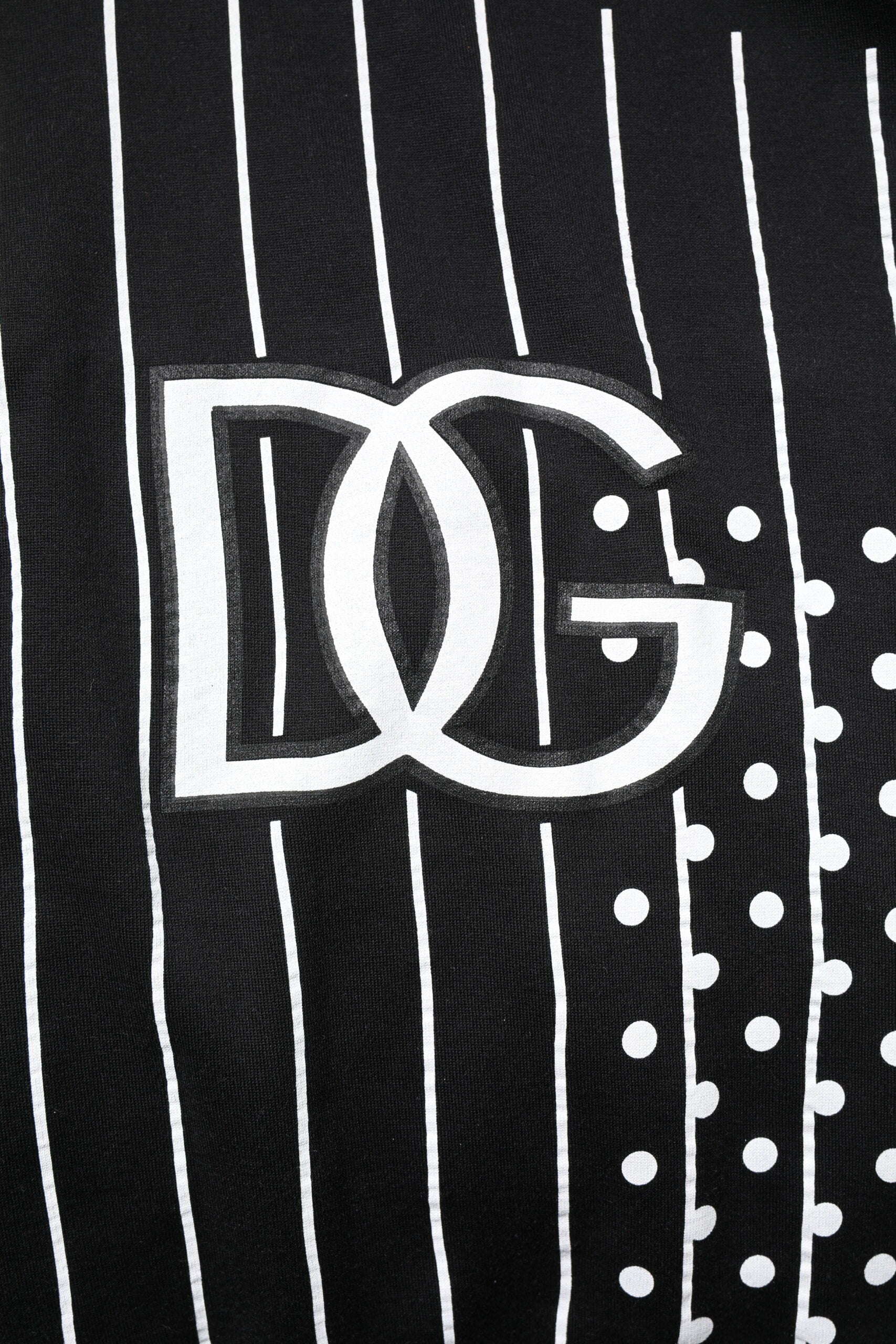 Dolce & Gabbana Schwarz-weiß gestreiftes Sweatshirt mit Kapuze Pullover