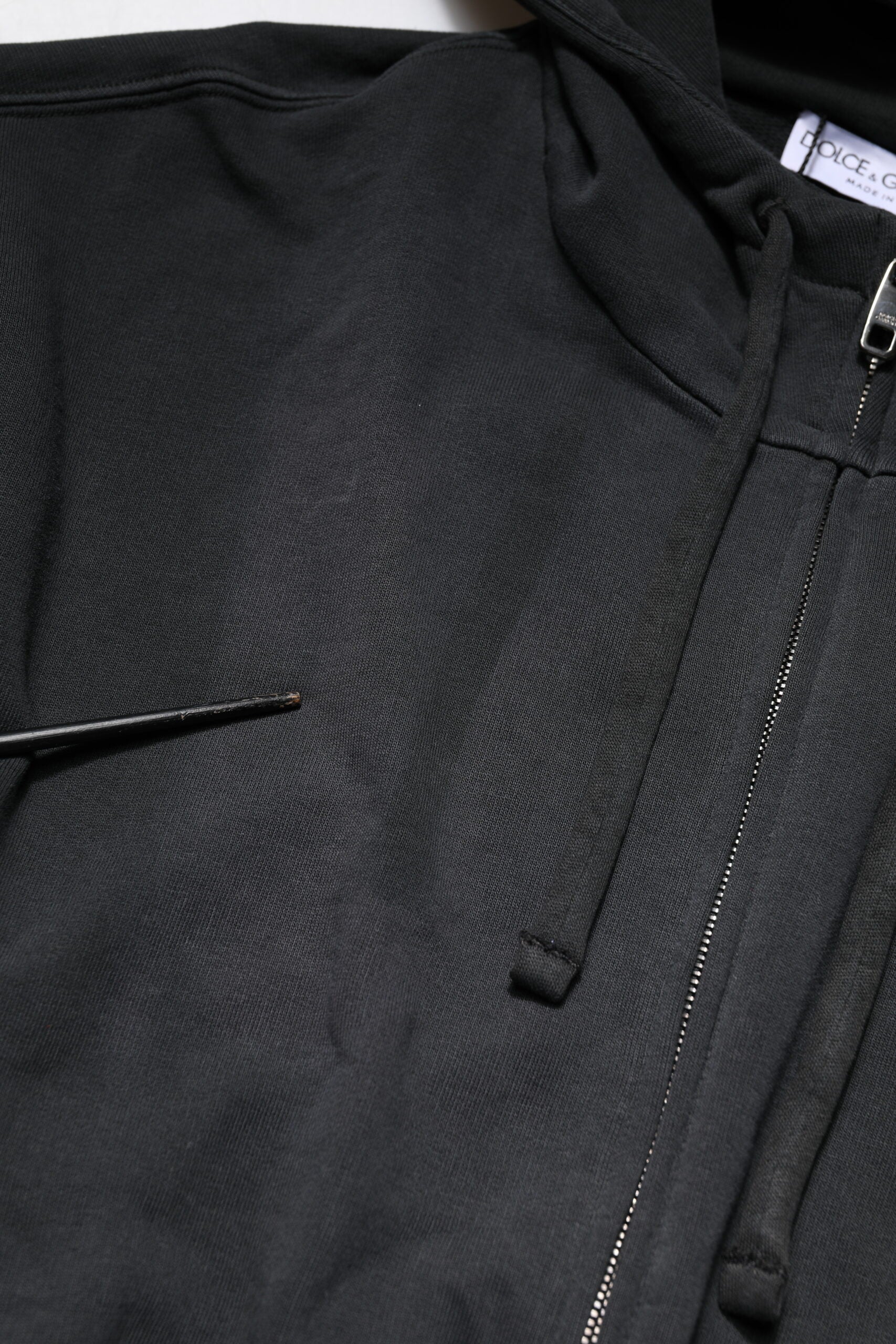 Dolce & Gabbana Schwarzes Logo Sweatshirt mit Kapuze für Männer Pullover mit Reißverschluss