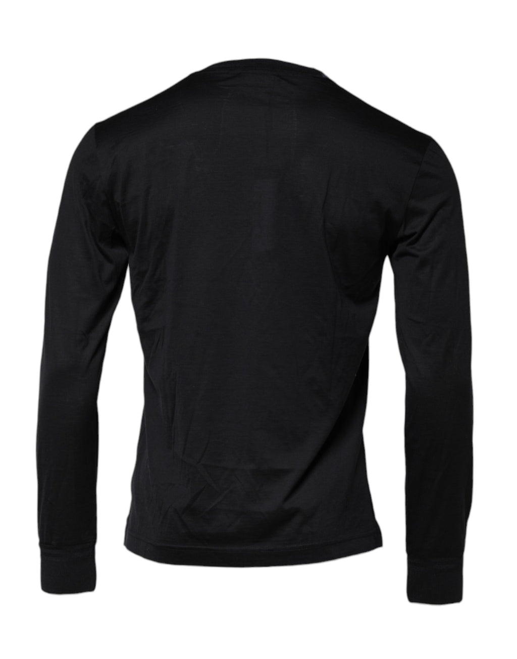 Dolce & Gabbana Dunkelblauer Seiden-Rundhals-Pullover für Männer