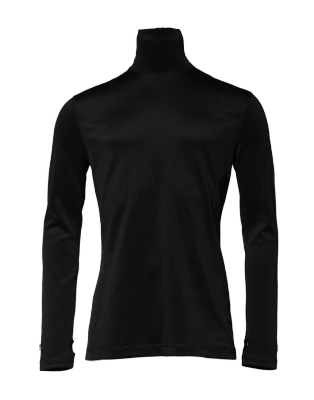 Dolce & Gabbana Schwarzer Polyester-Rollkragenpullover