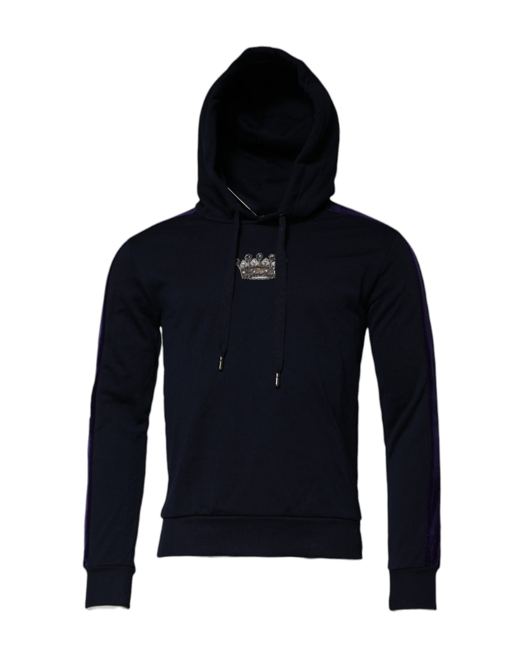 Dolce & Gabbana Schwarzes Crown Baumwoll-Sweatshirt mit Kapuze Pullover