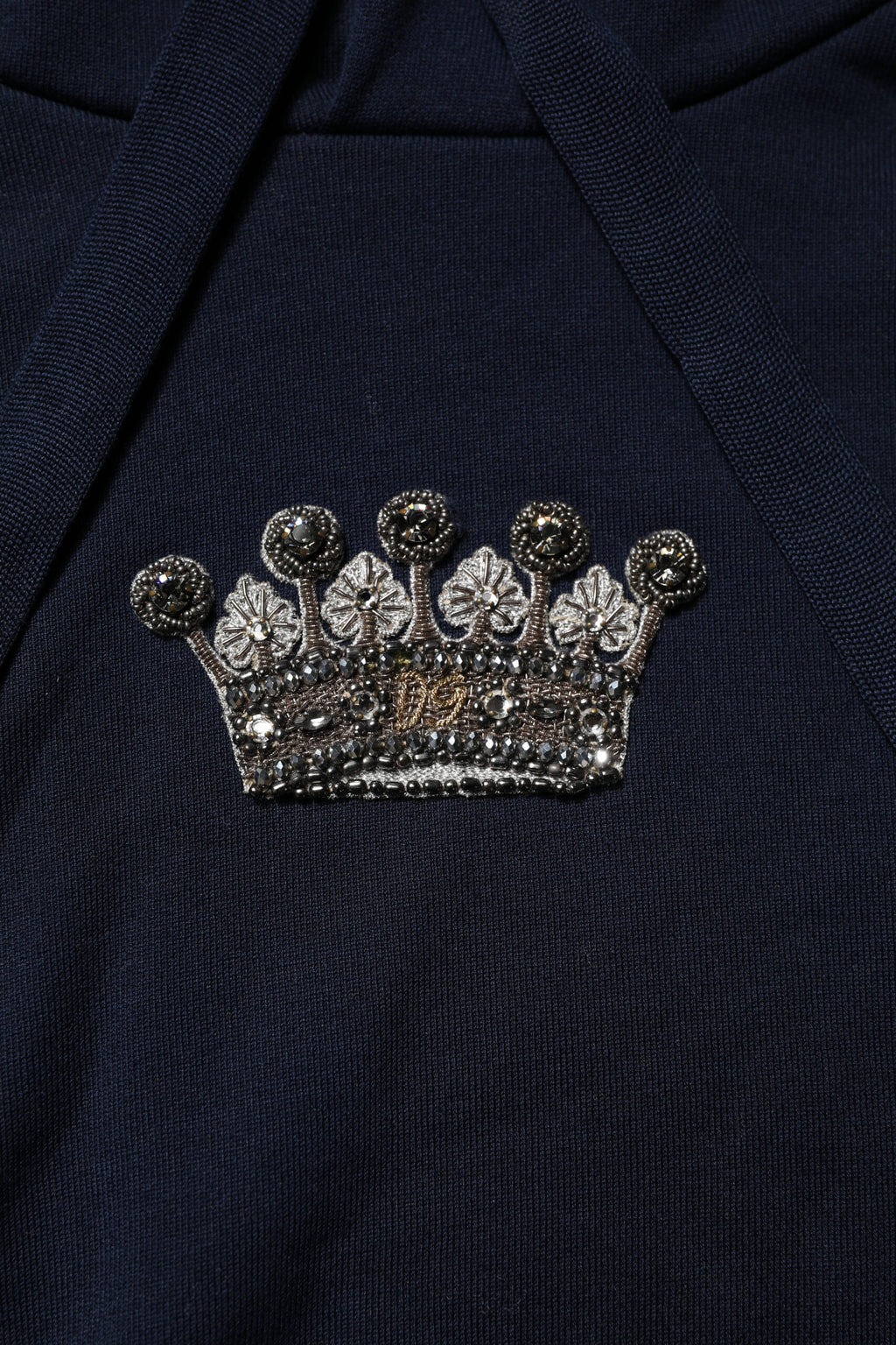 Dolce & Gabbana Schwarzes Crown Baumwoll-Sweatshirt mit Kapuze Pullover