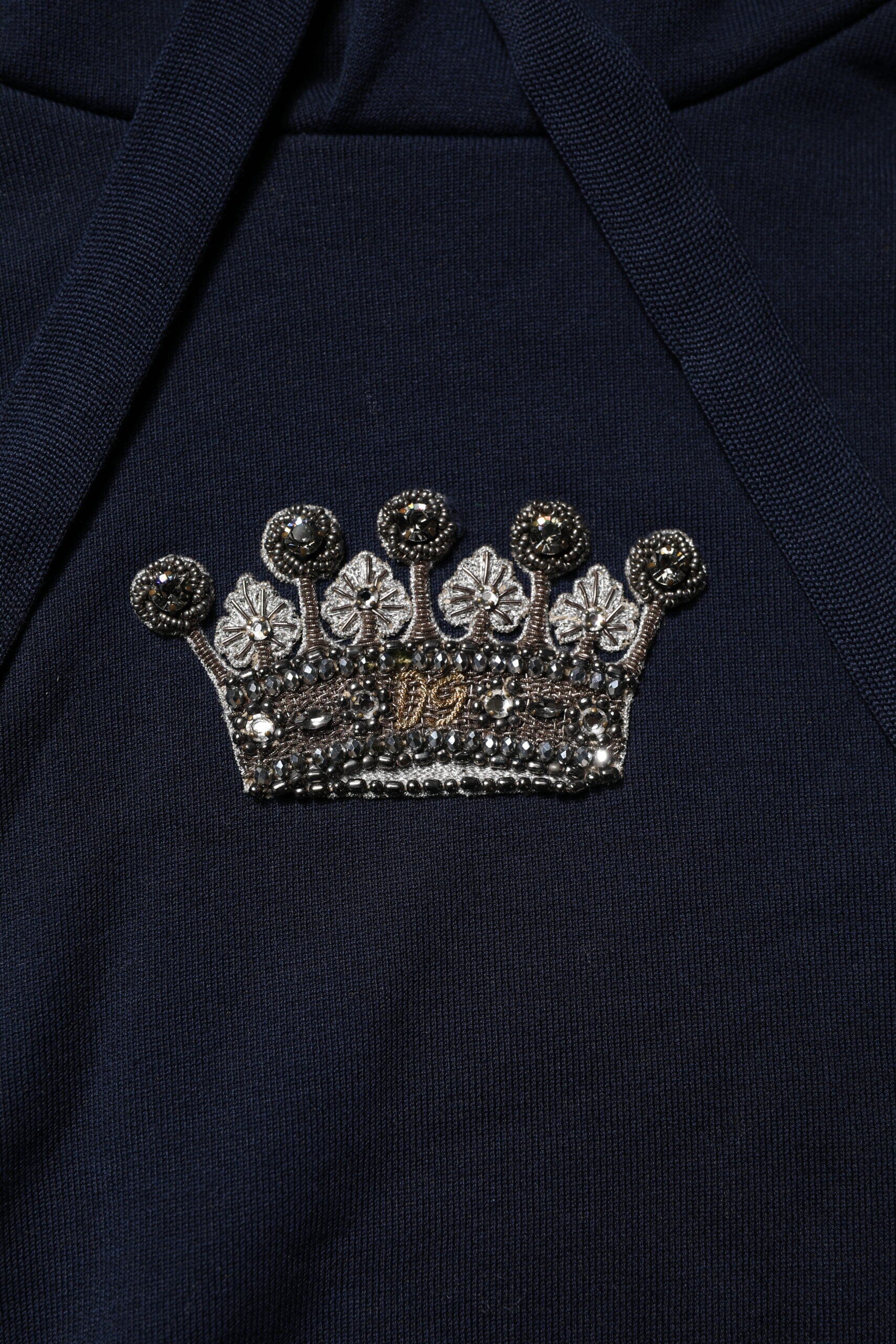 Dolce & Gabbana Schwarzes Crown Baumwoll-Sweatshirt mit Kapuze Pullover