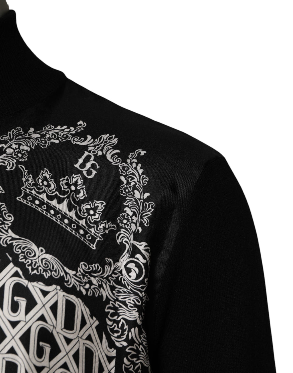 Dolce & Gabbana Schwarzer weißer Bandana Print Pullover mit Reißverschluss