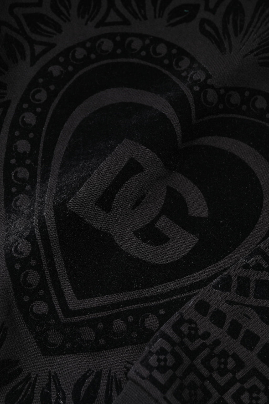 Dolce & Gabbana Schwarzes bedrucktes Sweatshirt mit Rundhalsausschnitt Pullover