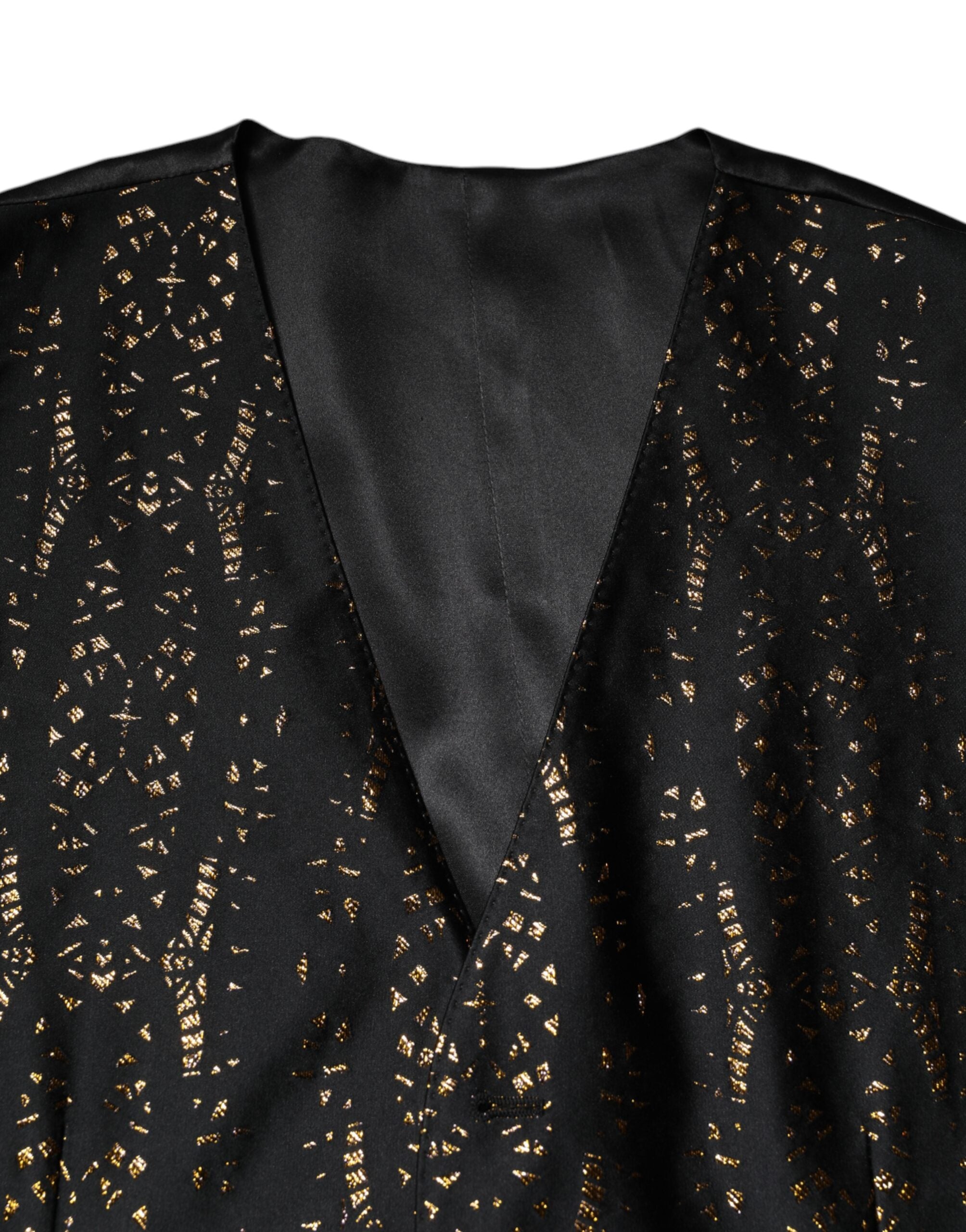 Dolce & Gabbana Schwarz Lurex Kleid Formal Männer Weste Weste