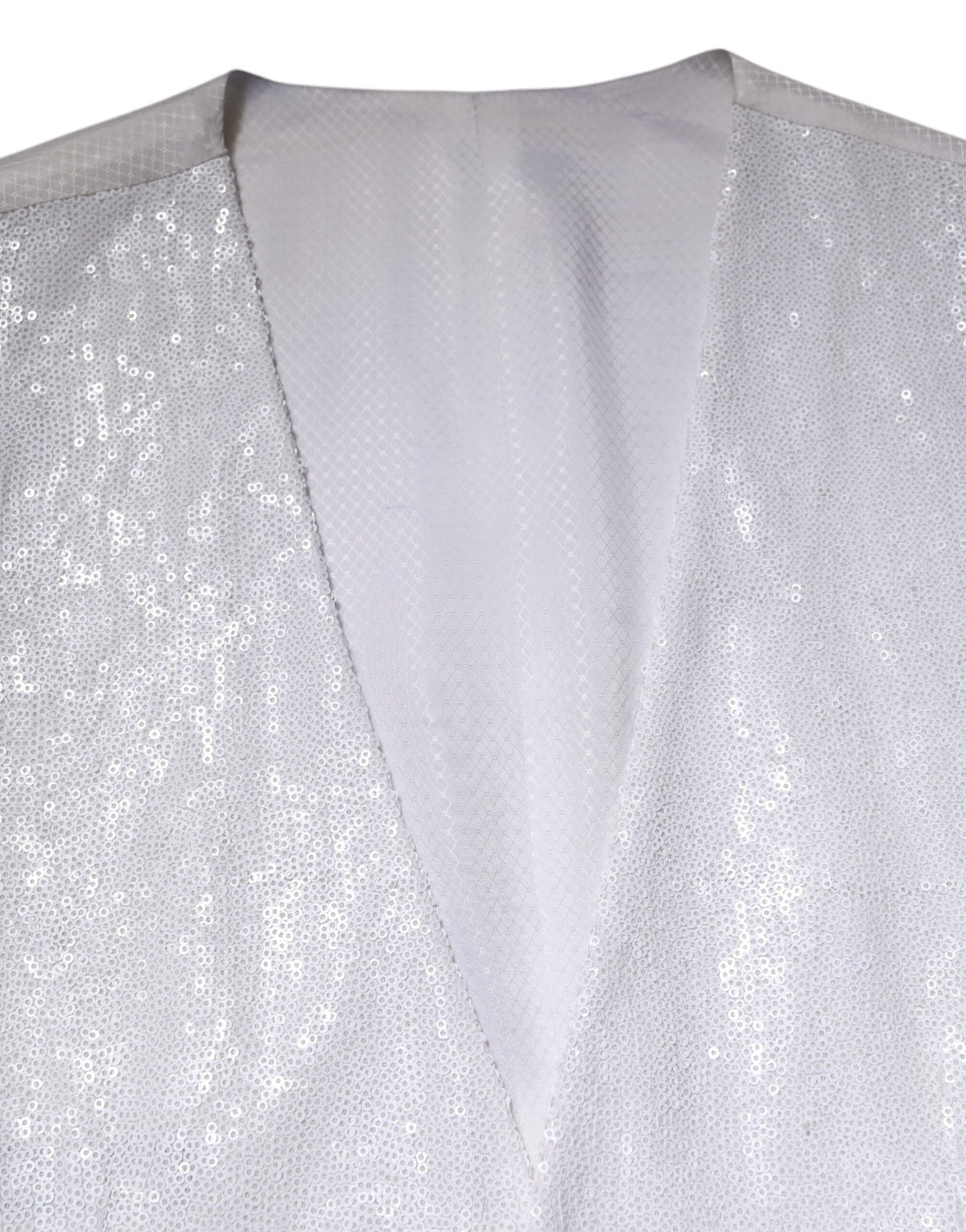 Dolce & Gabbana Witte Jurk met Pailletten Formeel Gilet