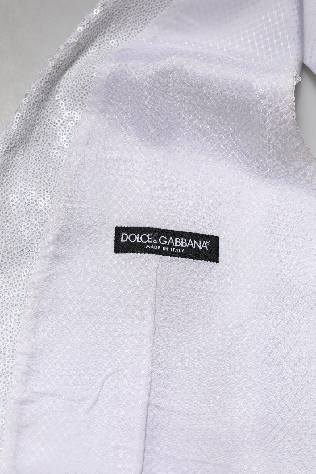 Dolce & Gabbana Witte Jurk met Pailletten Formeel Gilet