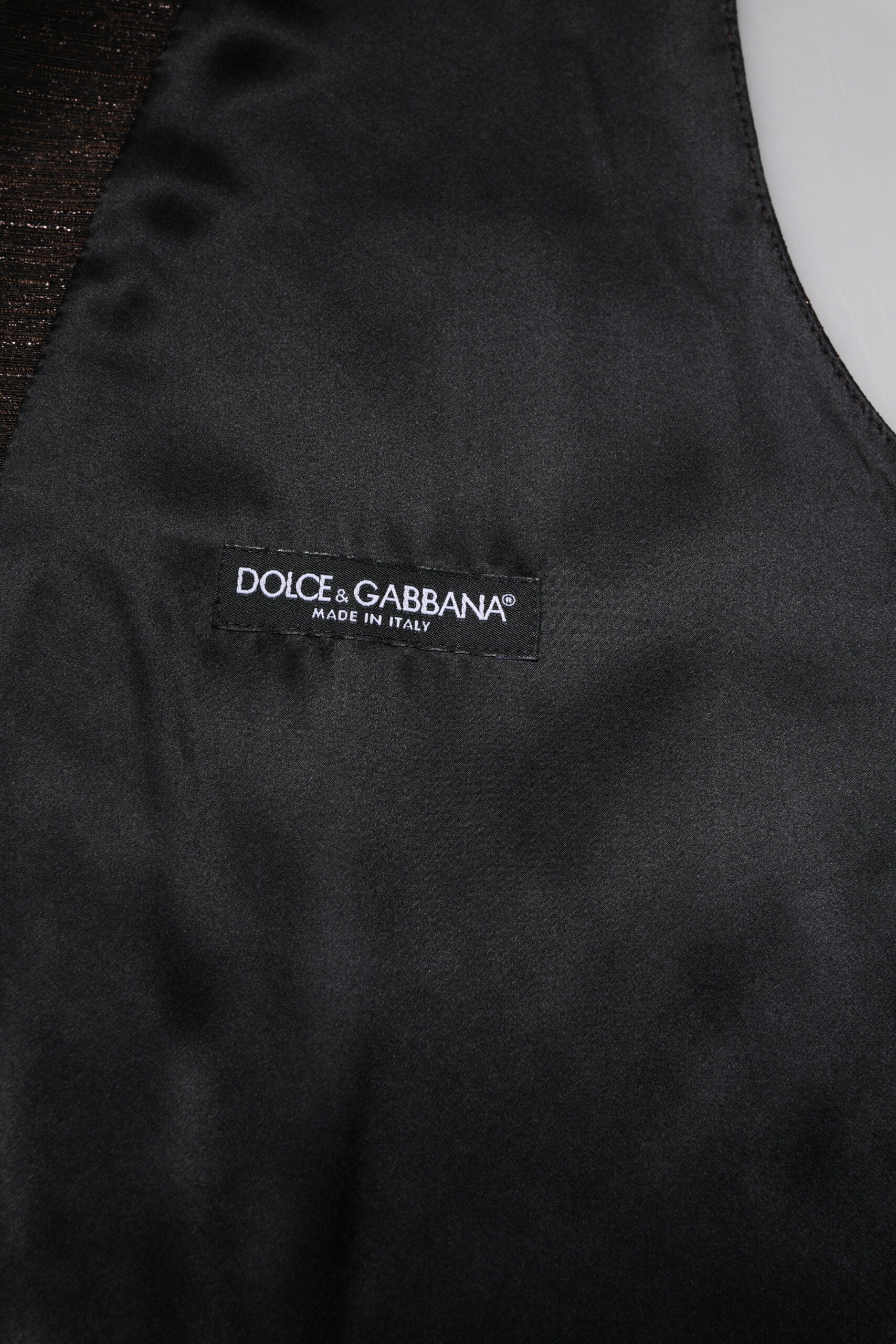 Dolce & Gabbana Dunkelbraun Kleid Formal Männer Weste Weste