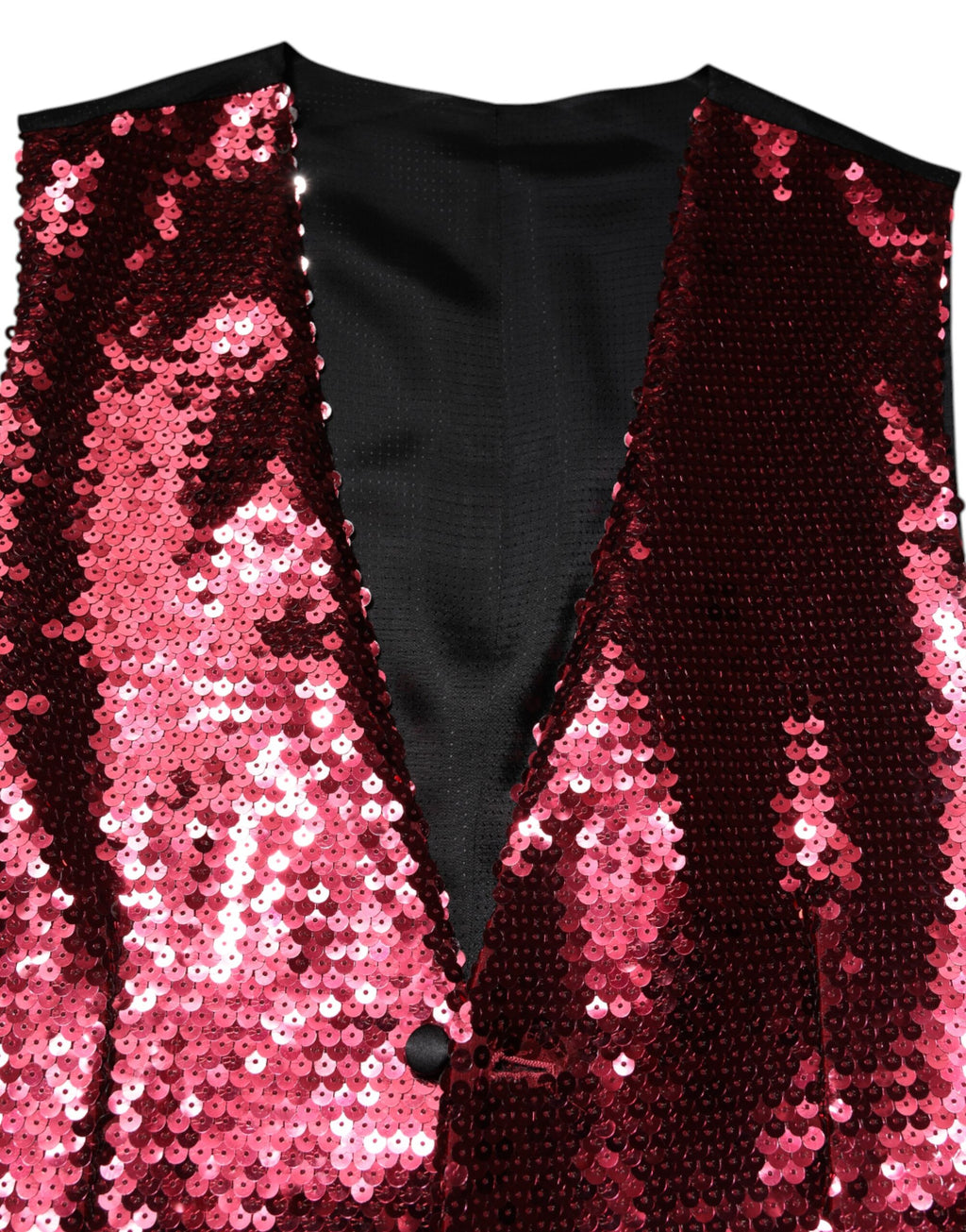 Dolce & Gabbana Rode Paillettenjurk Formeel Heren Gilet Vest