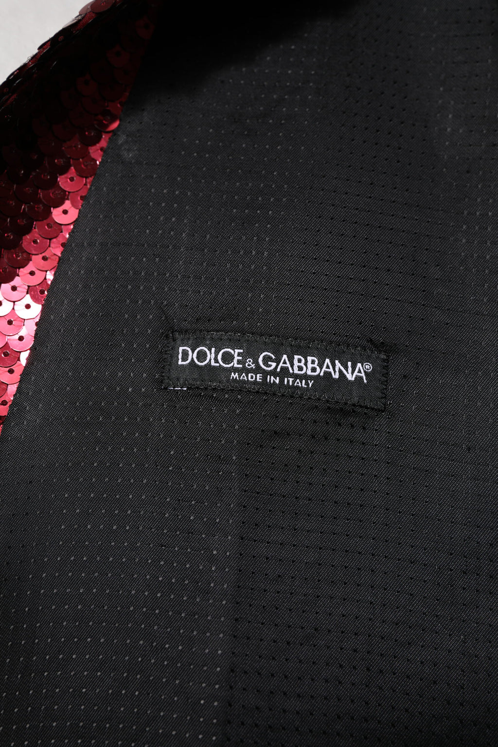 Dolce & Gabbana Rode Paillettenjurk Formeel Heren Gilet Vest