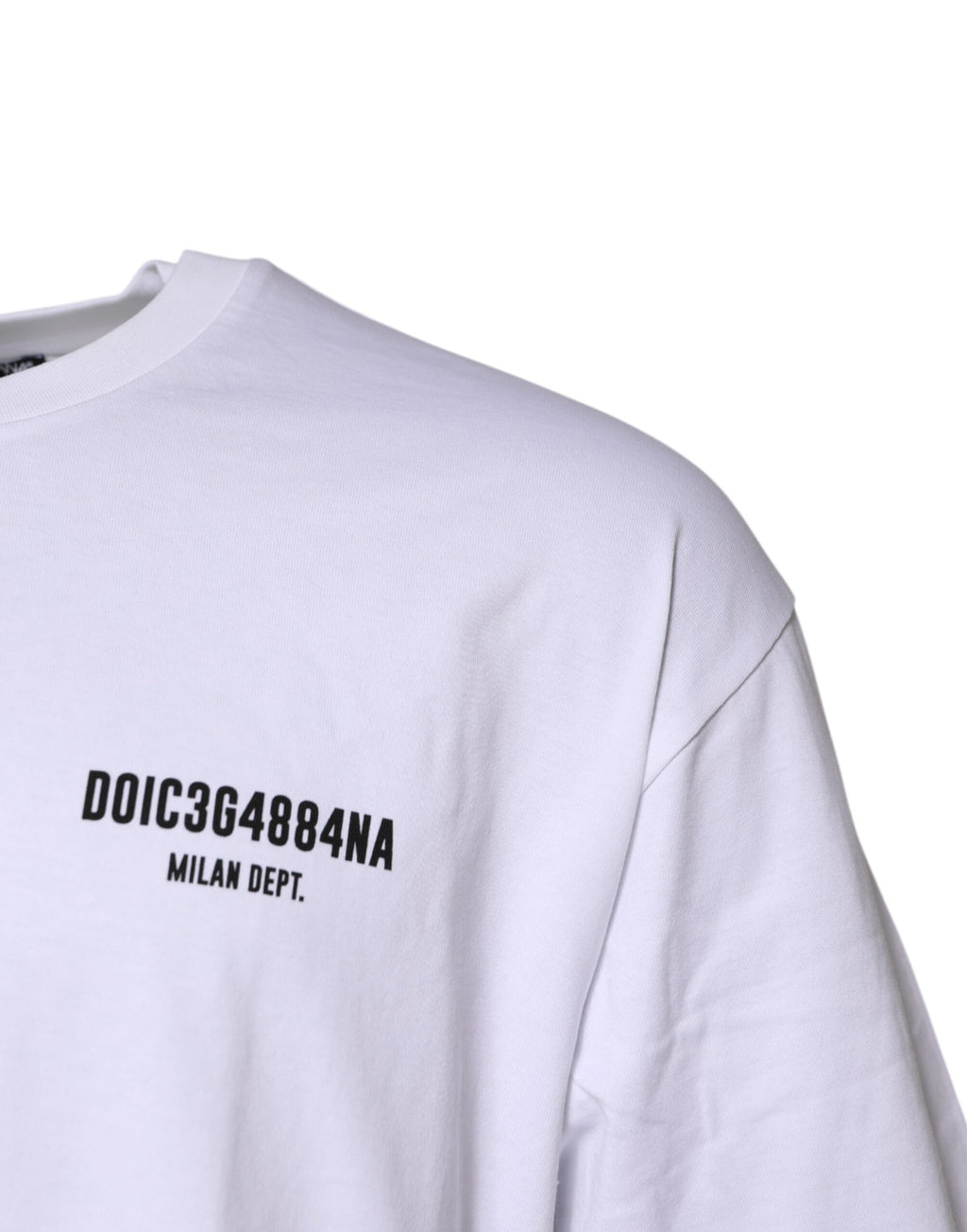 Dolce & Gabbana Weißes T-Shirt mit Rundhalsausschnitt und Logodruck aus Baumwolle