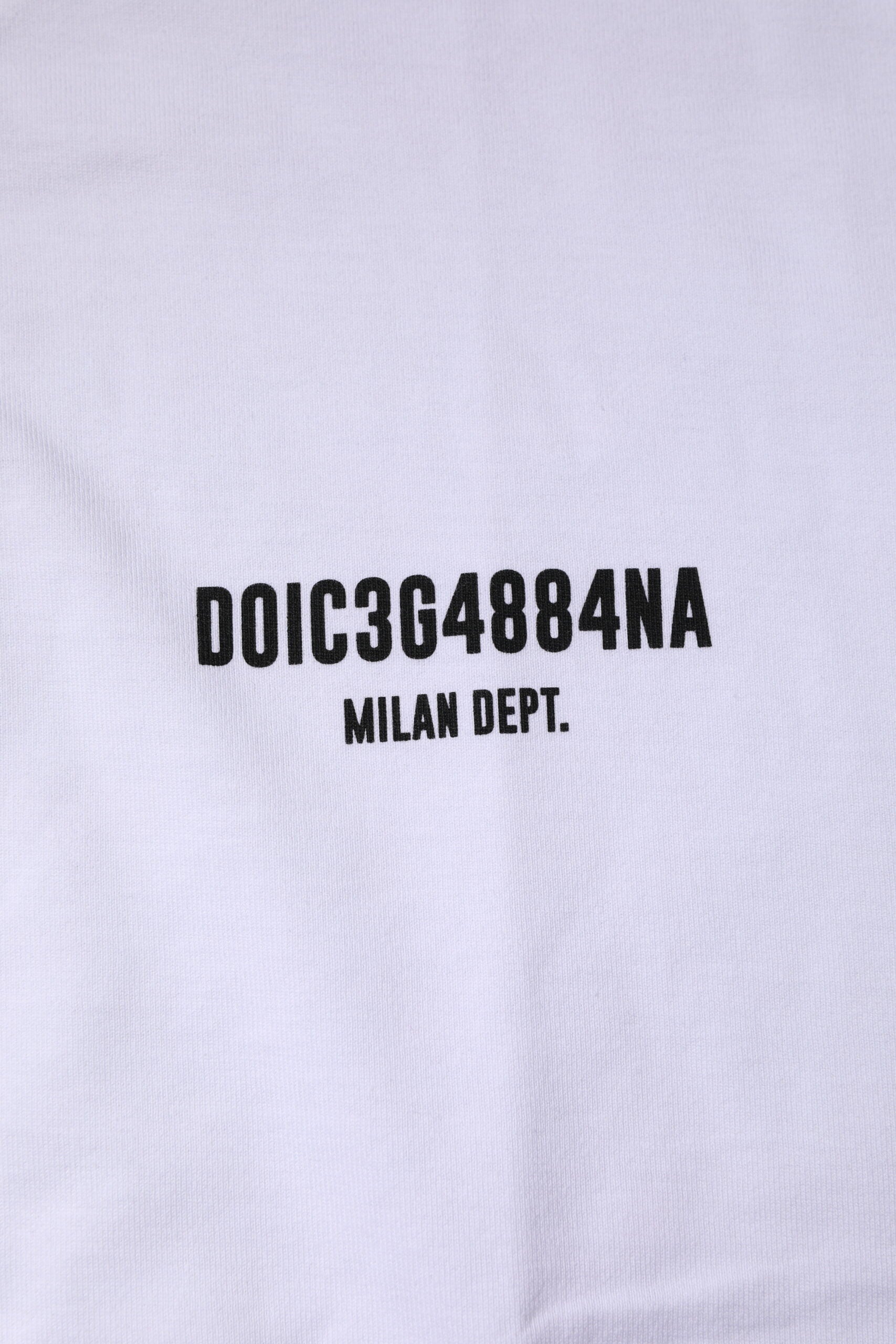 Dolce & Gabbana Weißes T-Shirt mit Rundhalsausschnitt und Logodruck aus Baumwolle