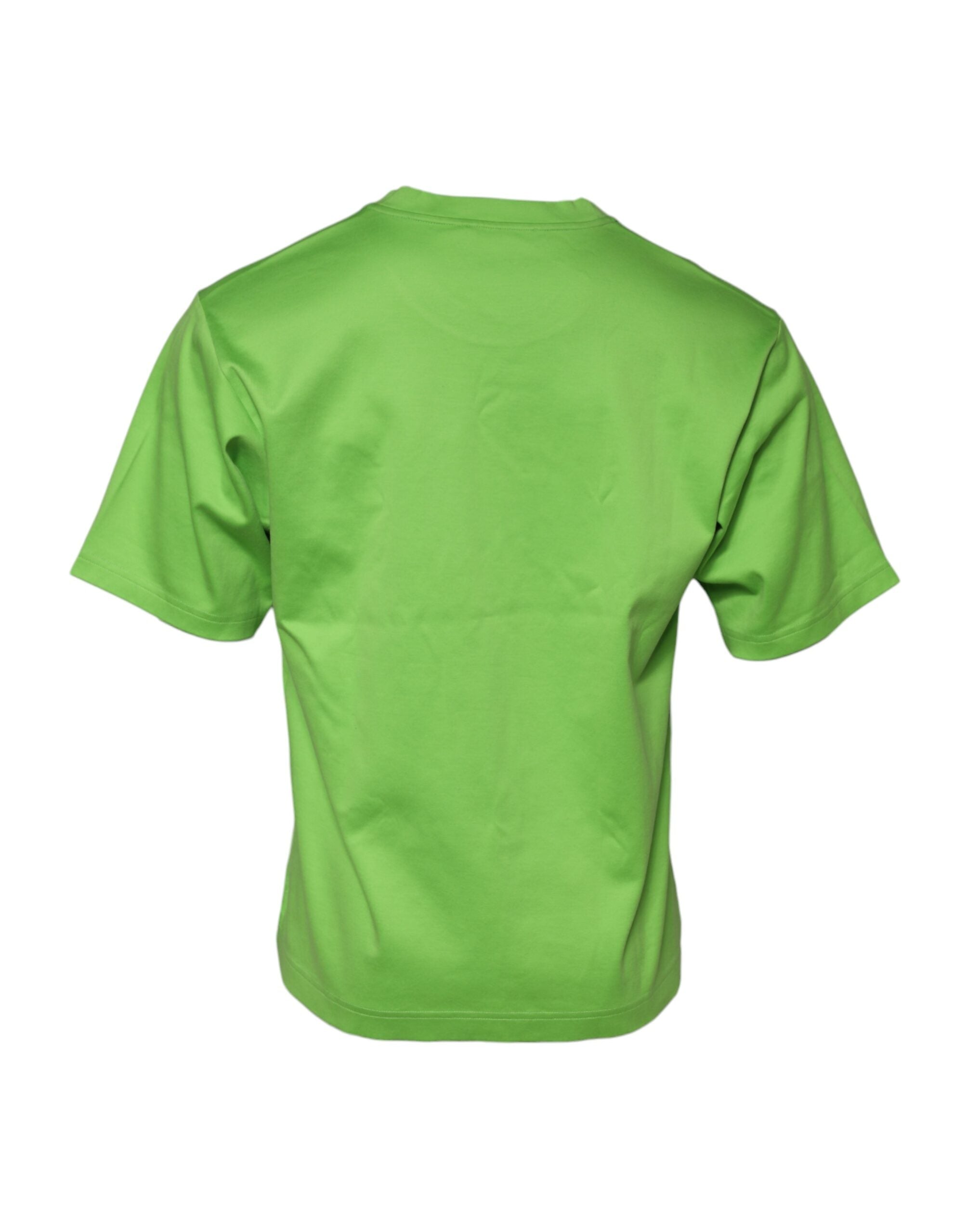 Dolce & Gabbana Grünes T-Shirt mit Rundhalsausschnitt und Grafikdruck