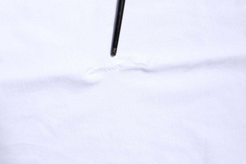 Dolce & Gabbana Weißes T-Shirt mit Rundhalsausschnitt und Logo-Patch aus Baumwolle