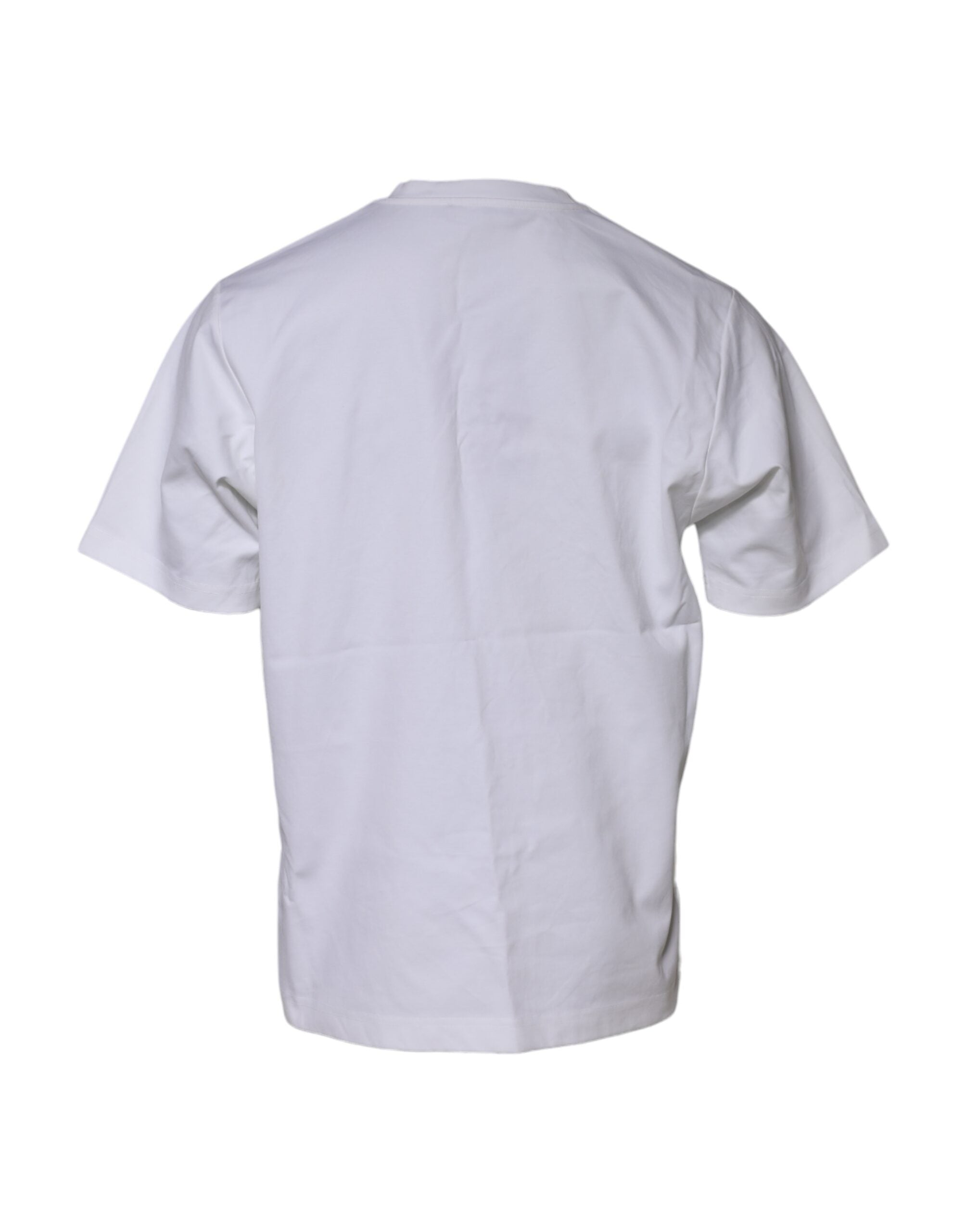 Dolce & Gabbana Weißes T-Shirt mit Logo-Verzierung und kurzen Ärmeln