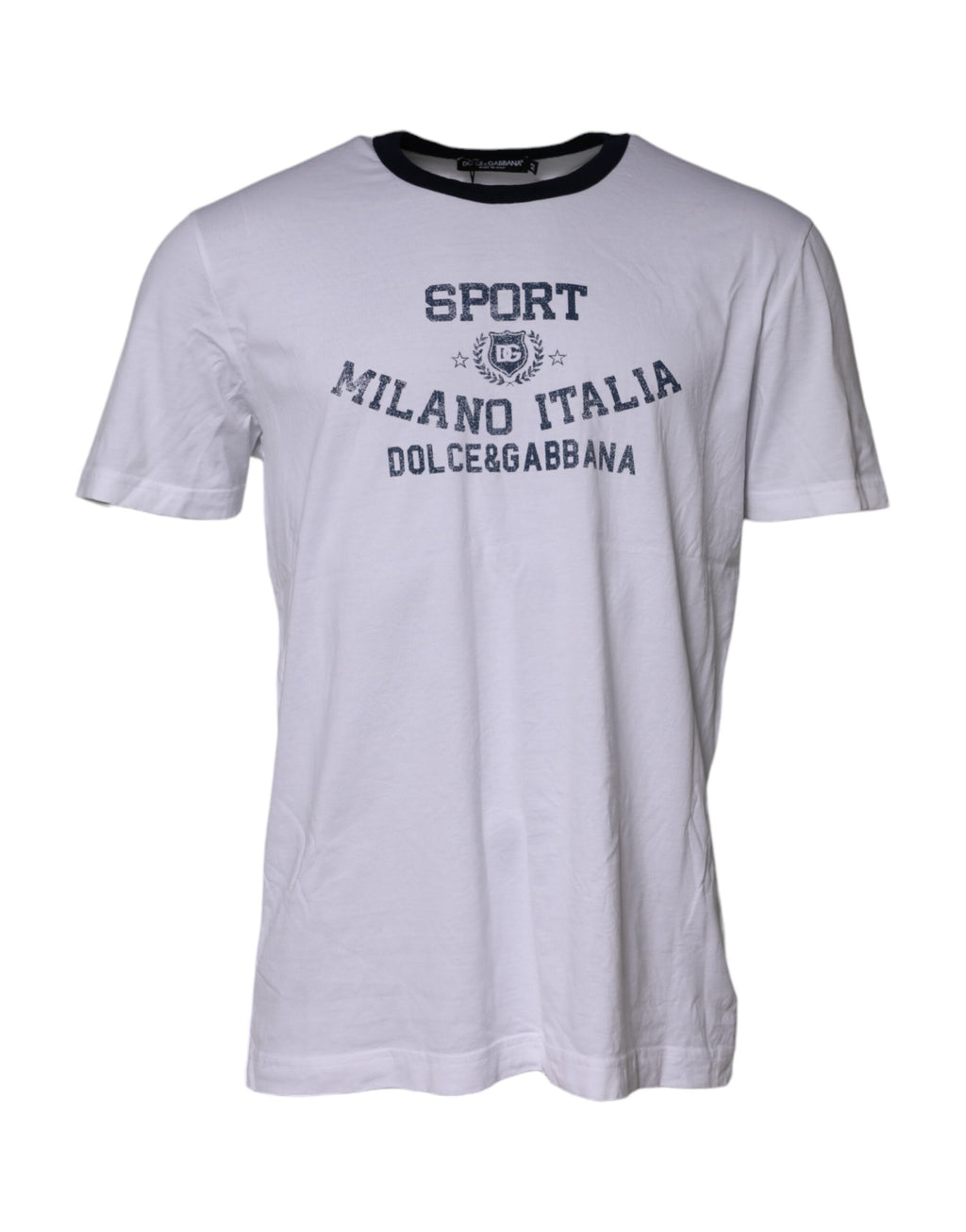 Dolce & Gabbana Weißes DG Logo Print Kurzarm-T-Shirt