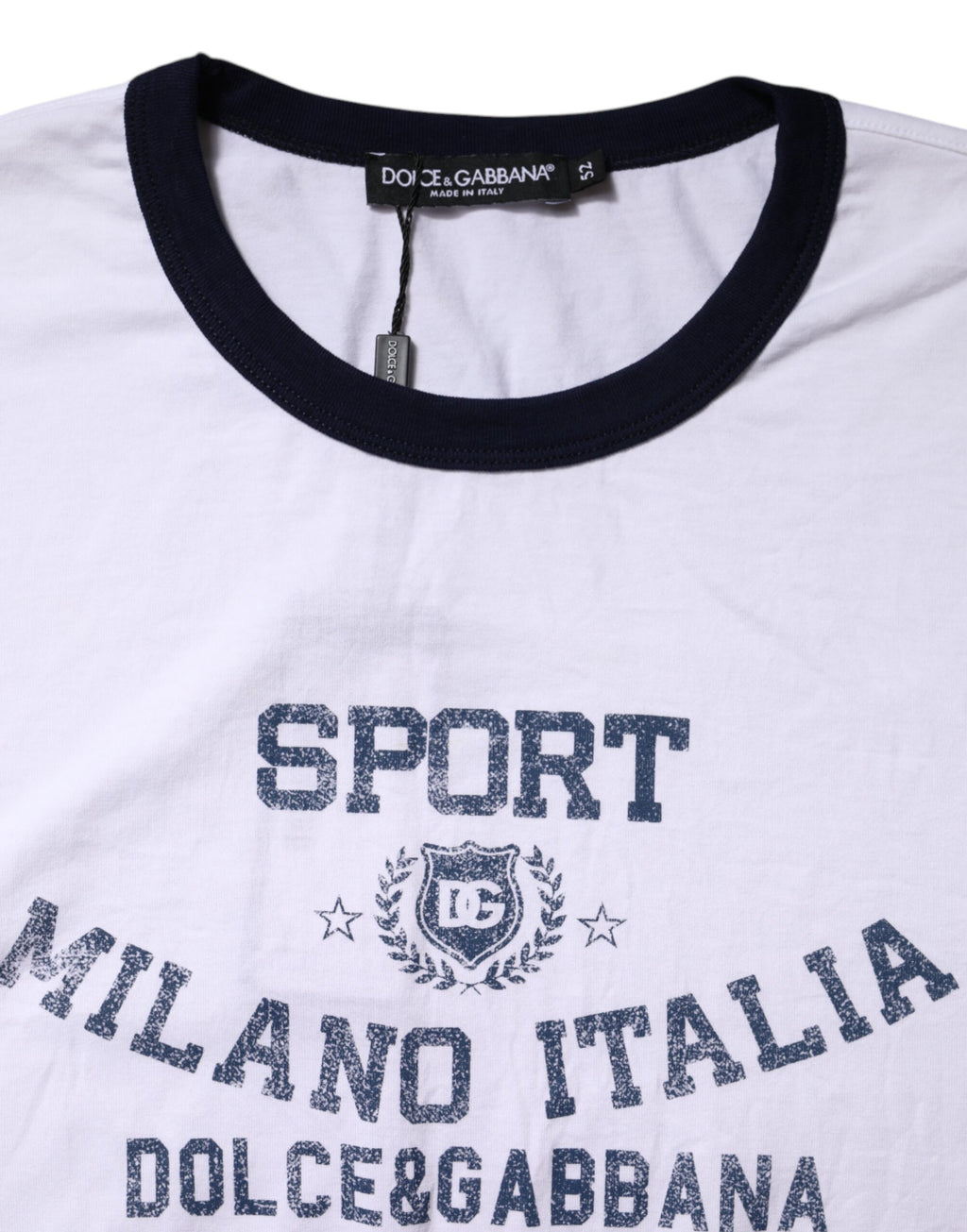 Dolce & Gabbana Weißes DG Logo Print Kurzarm-T-Shirt