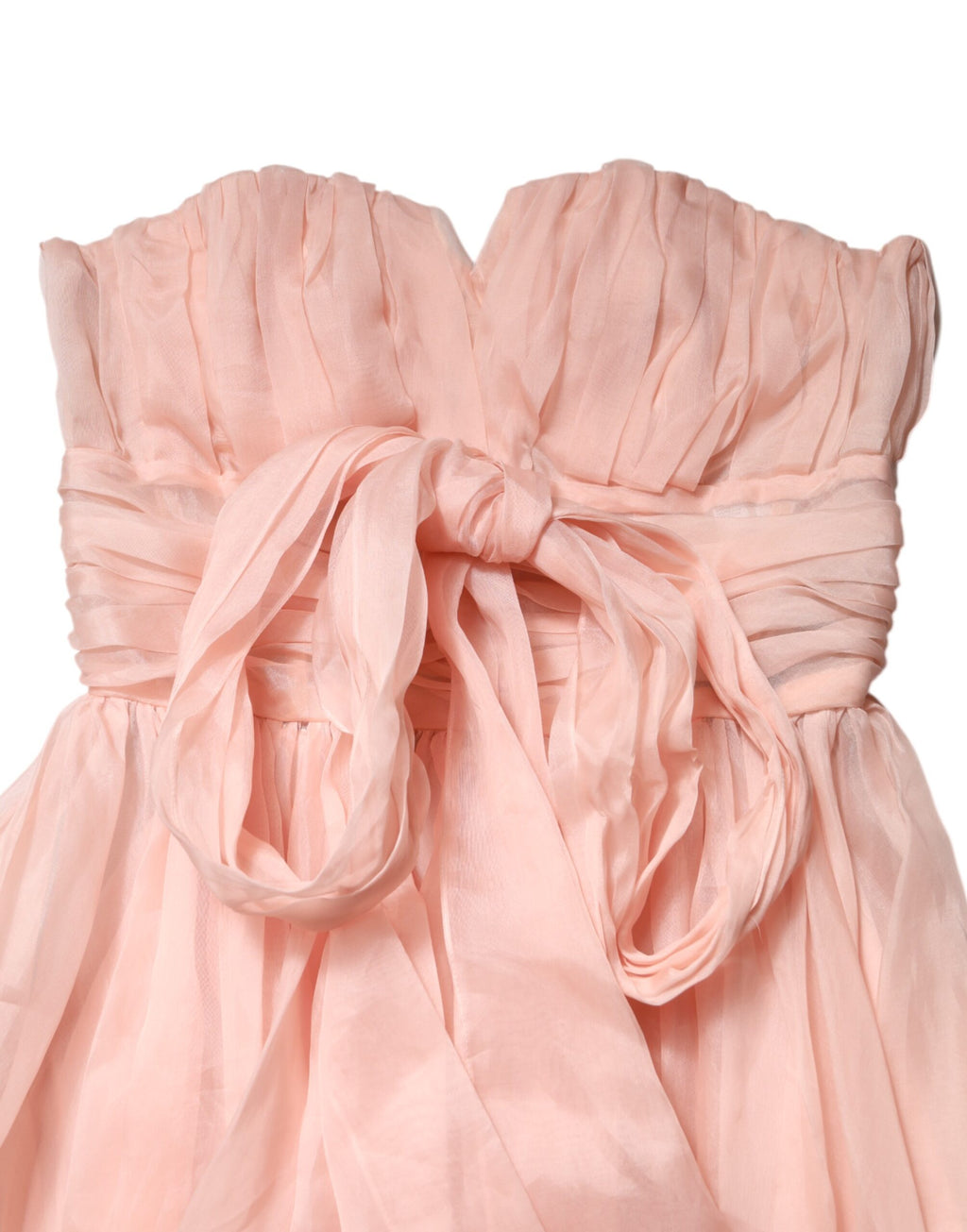 Dolce & Gabbana Rosa Seidenchiffon A-Linie plissiertes Midikleid