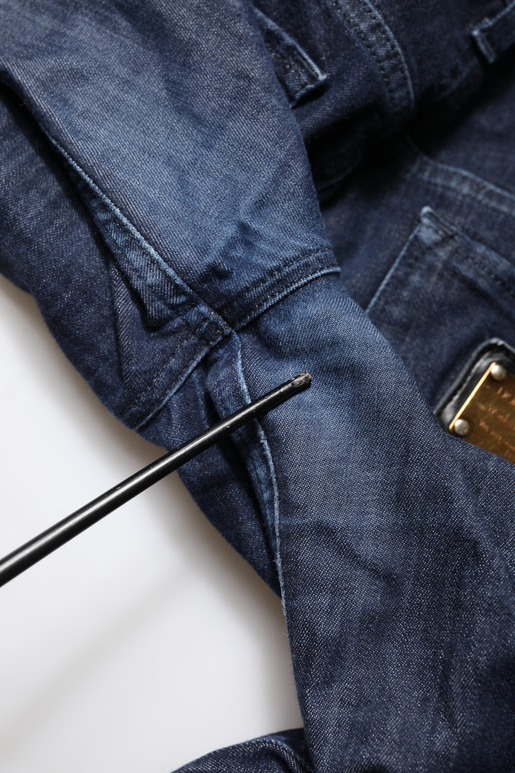 Dolce & Gabbana Dunkelblaue Baumwoll-Skinny-Cropped-Denim-Jeans