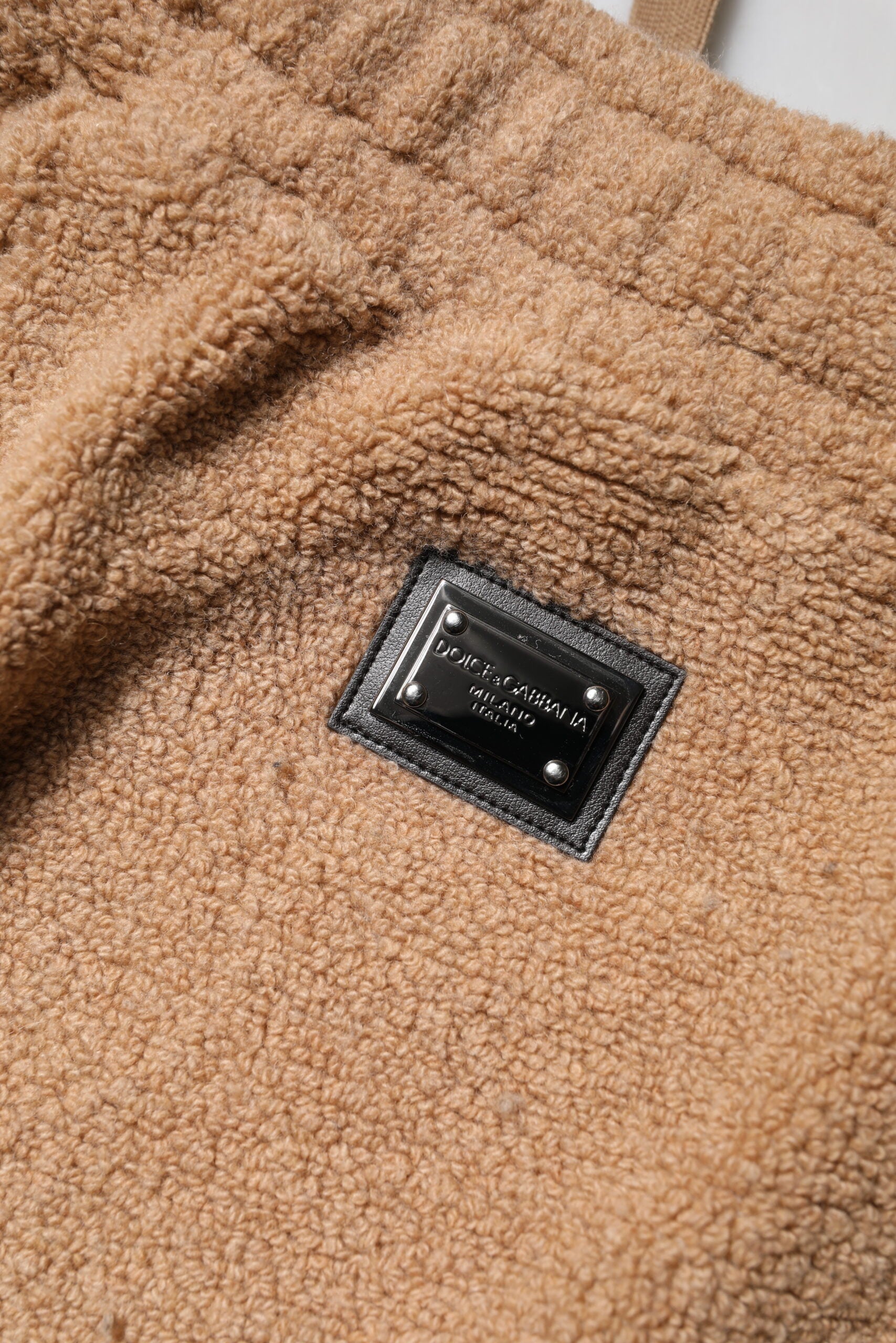 Dolce & Gabbana Braune Logo-Plakette Sweatpants Gerade Hose