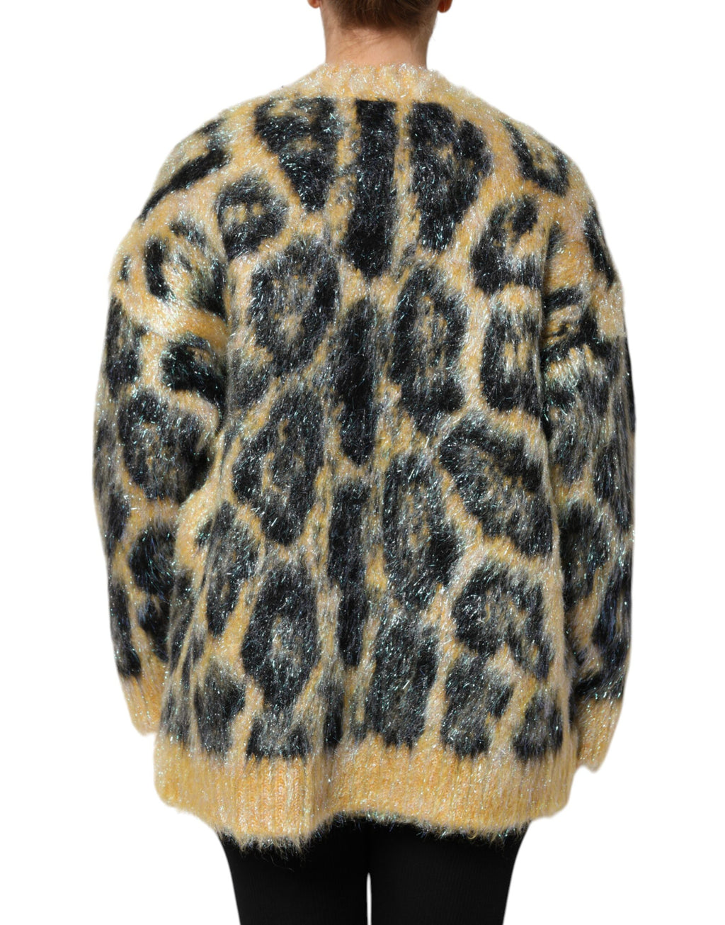 Dolce & Gabbana Multicolor Leopard Mohair Rundhalspullover