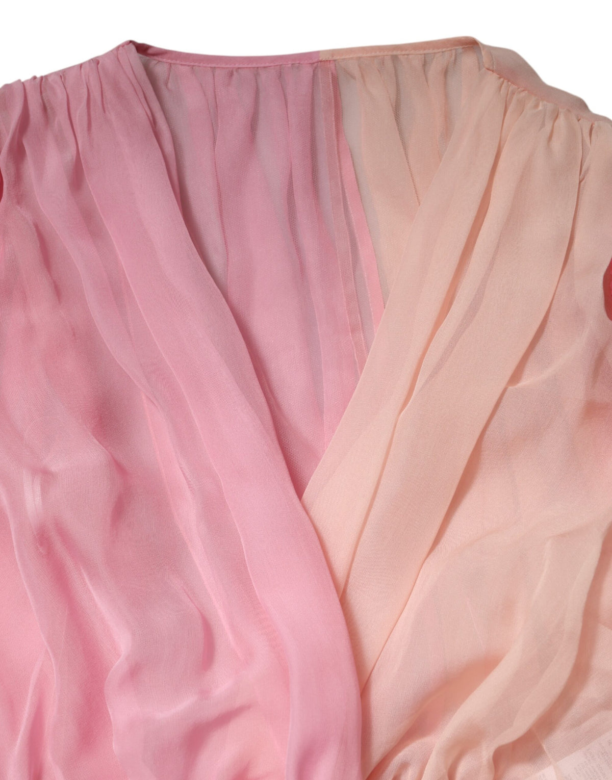 Dolce & Gabbana Roze Blouse Top met Diepe V-hals en Lange Mouwen