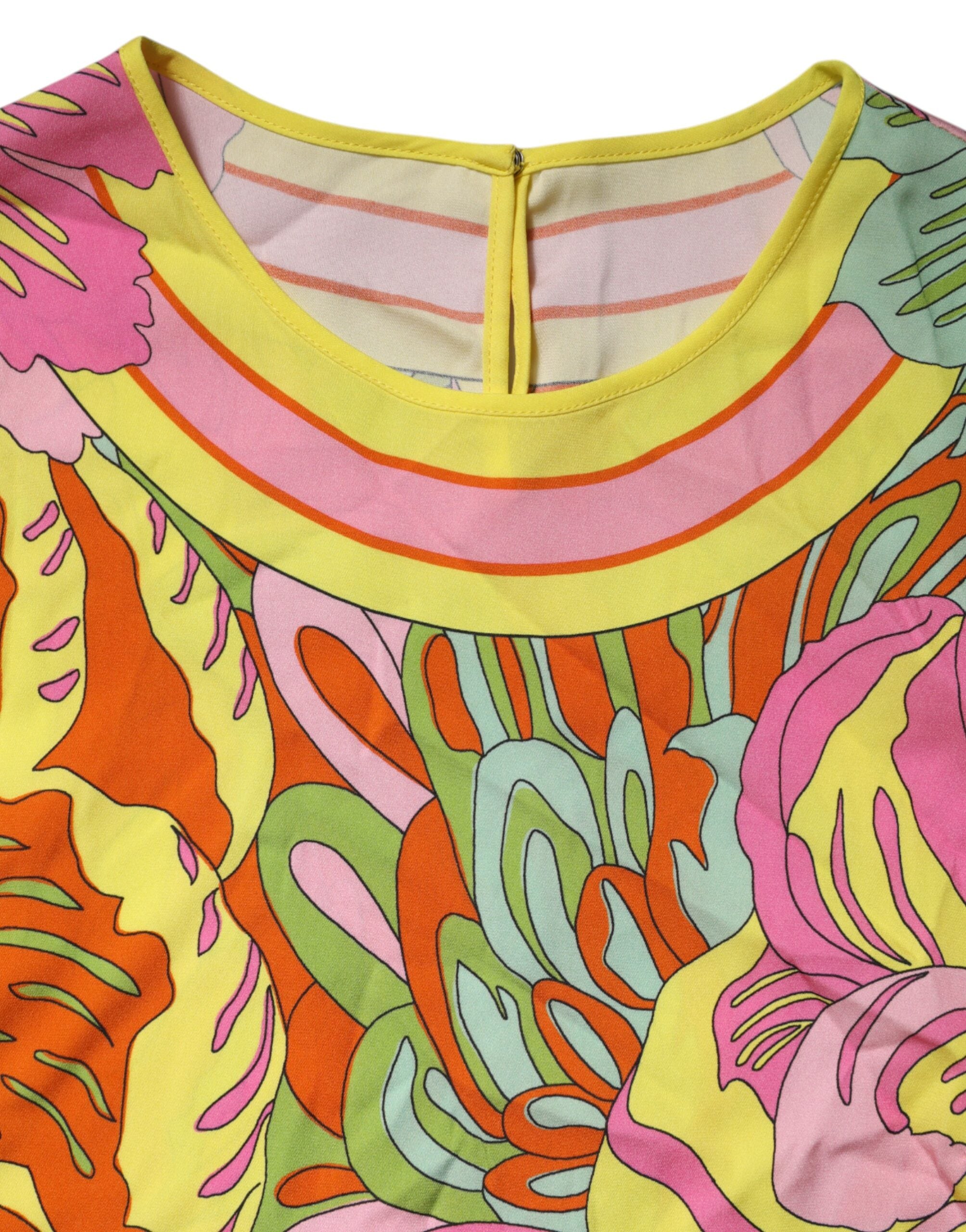 Dolce & Gabbana Multicolor Floral Rundhalsausschnitt Ärmelloses Top