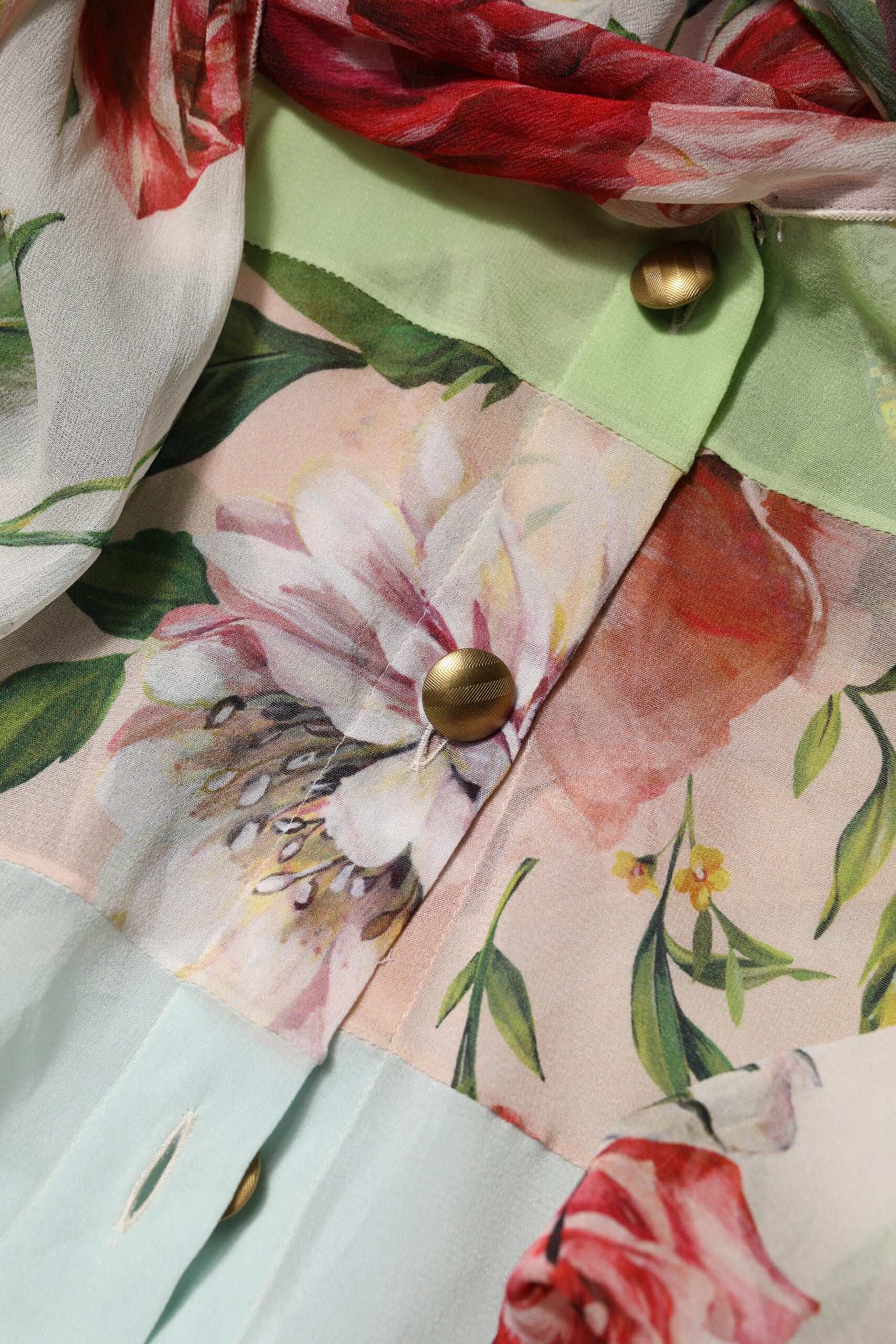 Dolce & Gabbana Multicolor Floral Patchwork Langarmshirt