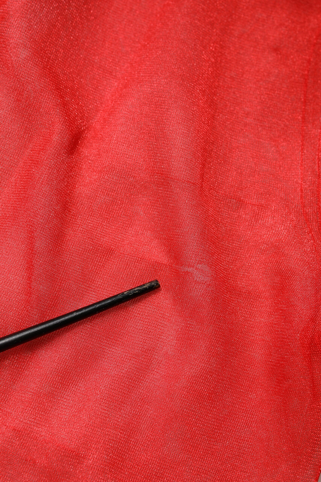 Dolce & Gabbana Rotes Tüll-Rollkragen-Blusentop mit langen Ärmeln