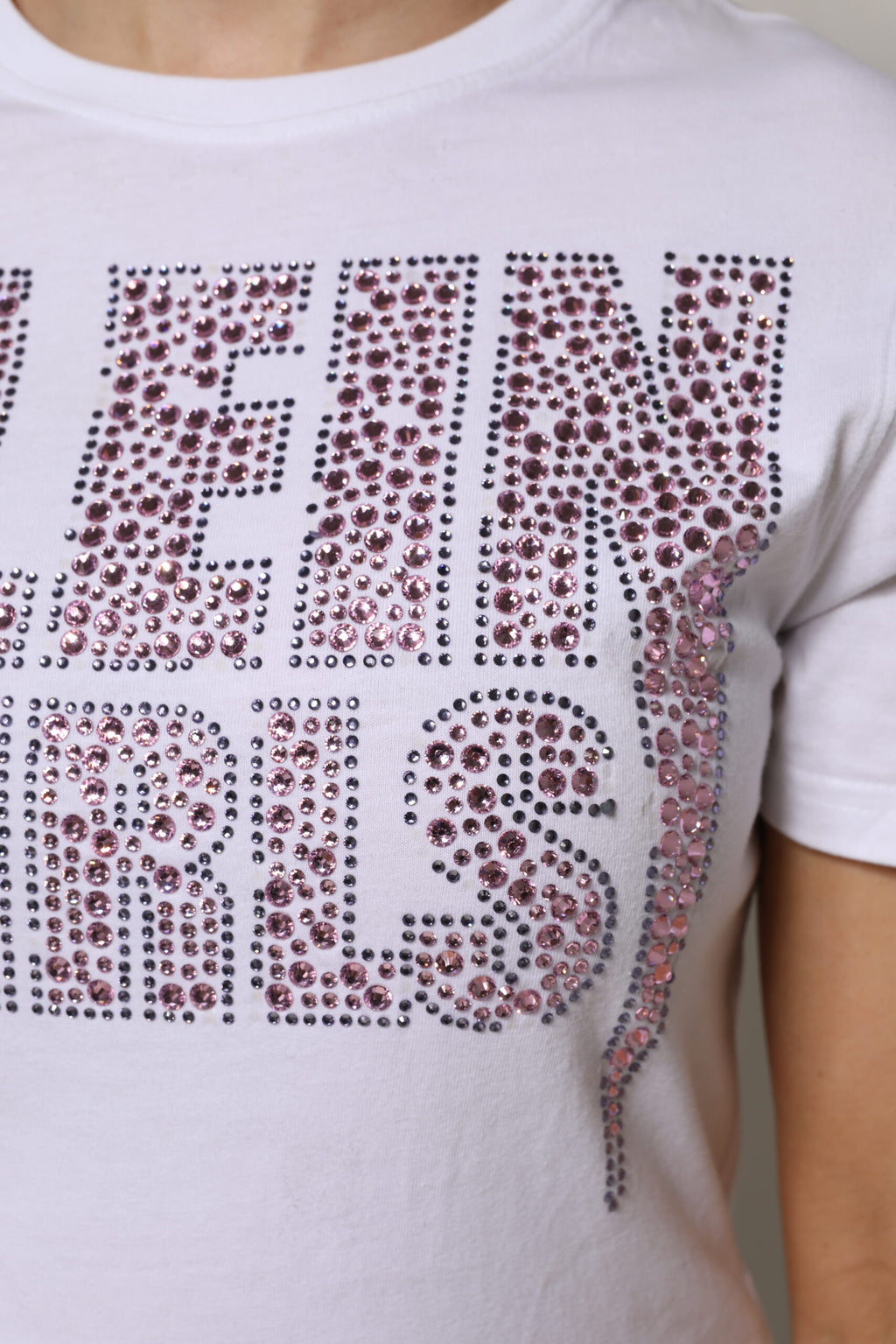 Philipp Plein Weißes verschönertes T-Shirt mit Rundhalsausschnitt und kurzen Ärmeln