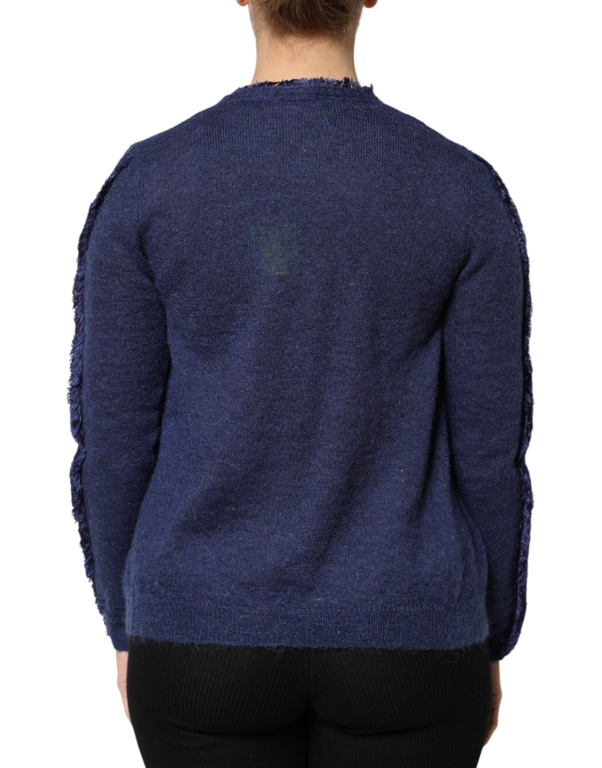 Ballantyne Dunkelblauer langärmeliger Mantel Strickjacke Pullover