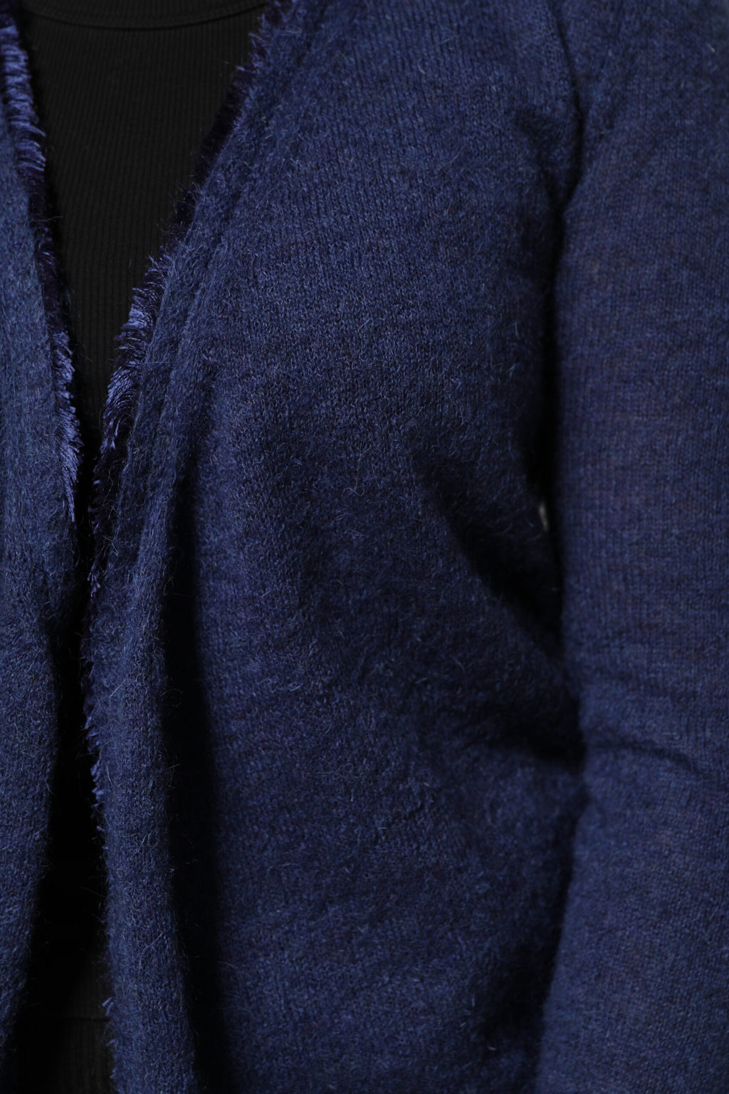 Ballantyne Dunkelblauer langärmeliger Mantel Strickjacke Pullover