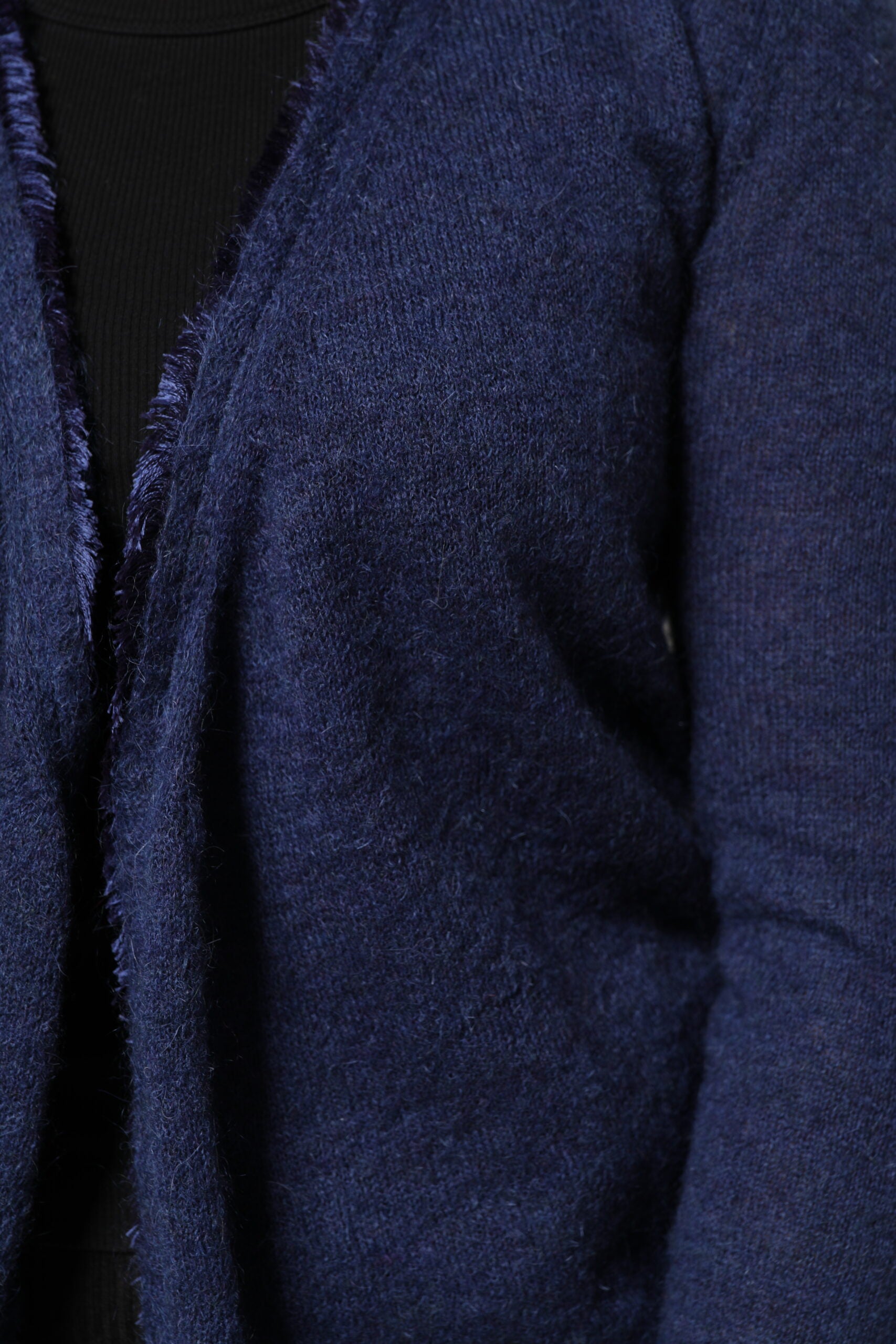 Ballantyne Dunkelblauer langärmeliger Mantel Strickjacke Pullover