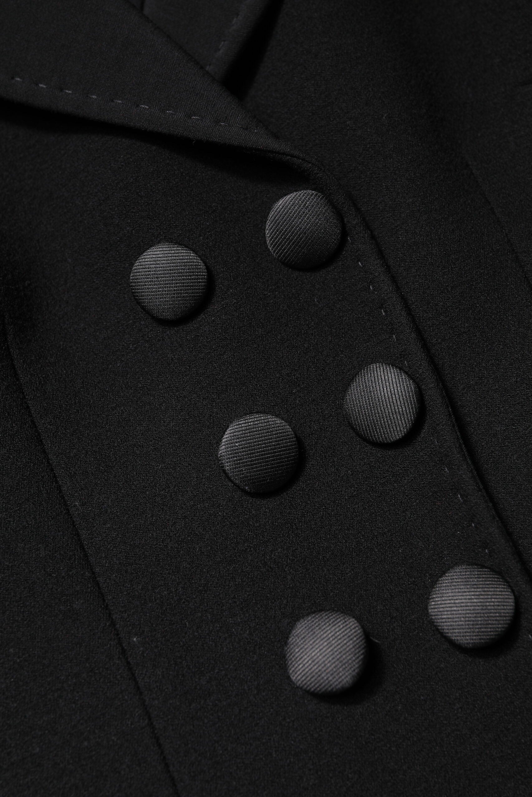 Dolce & Gabbana Schwarzer Wollmantel Zweireiher Jacke