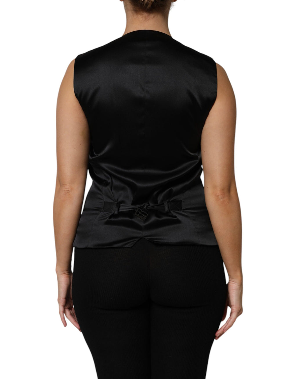 Dolce & Gabbana Zilveren bloemenjacquard mouwloze vesttop