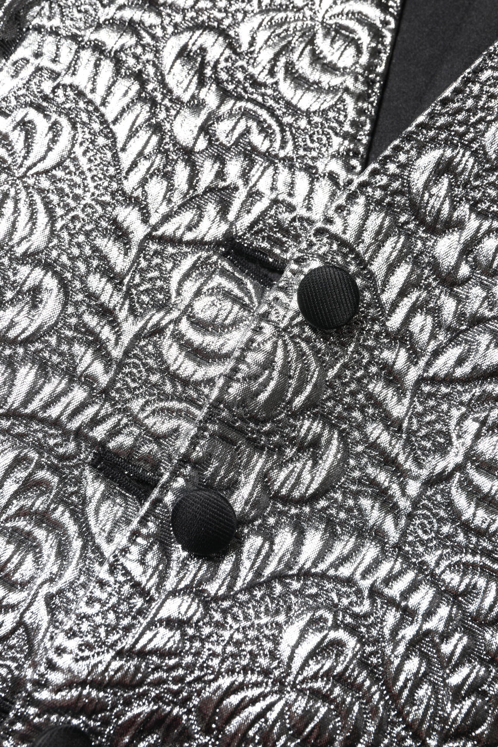 Dolce & Gabbana Silbernes ärmelloses Jacquard-Westenoberteil mit Blumenmuster