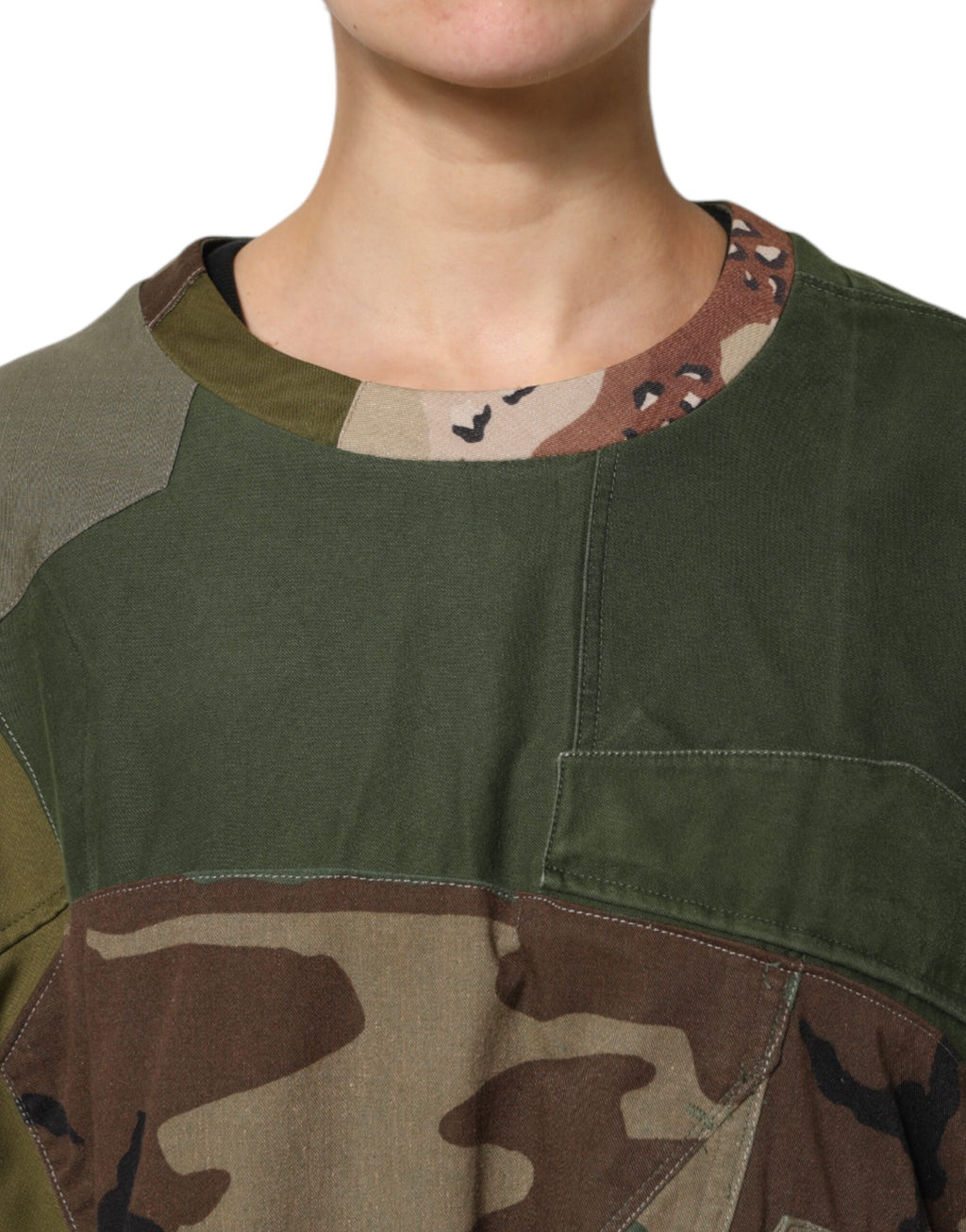 Dolce & Gabbana Mehrfarbiges Camouflage-T-Shirt in Übergröße