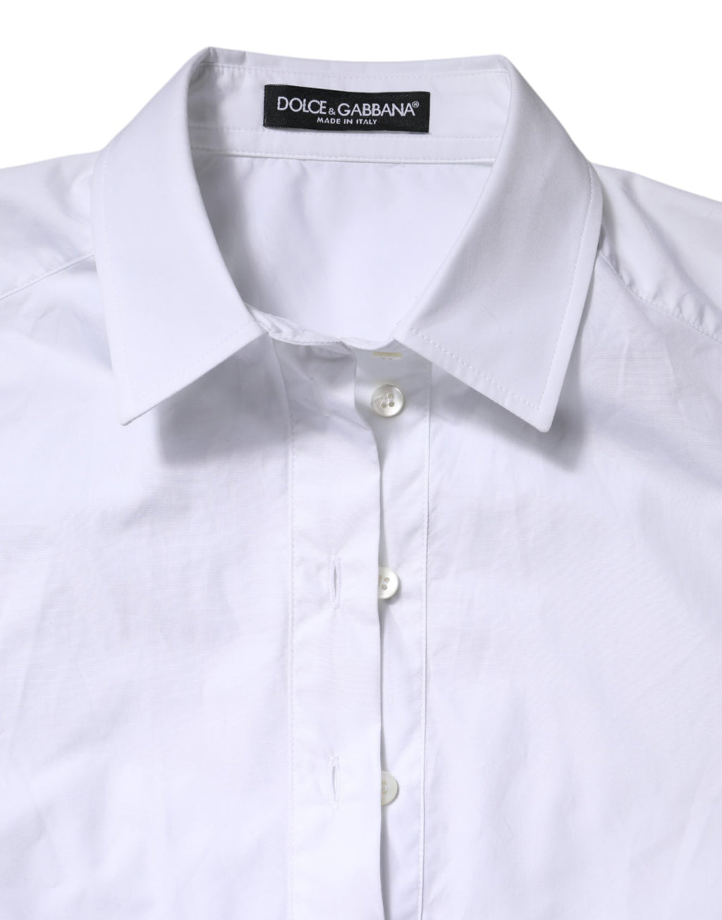 Dolce & Gabbana Weißes Baumwoll-Poloshirt mit kurzen Ärmeln und Kragen