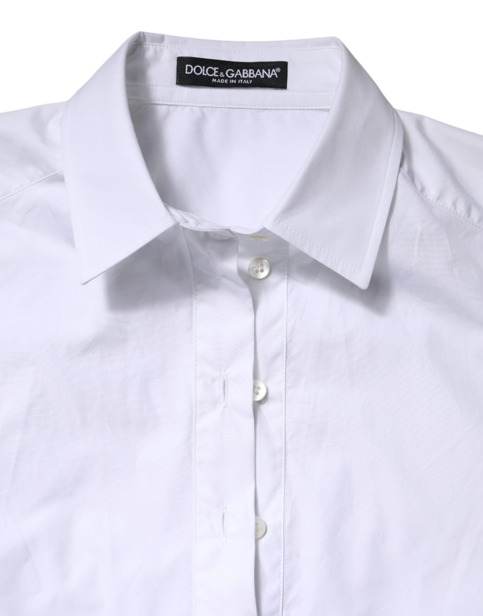 Dolce & Gabbana Weißes Baumwoll-Poloshirt mit kurzen Ärmeln und Kragen