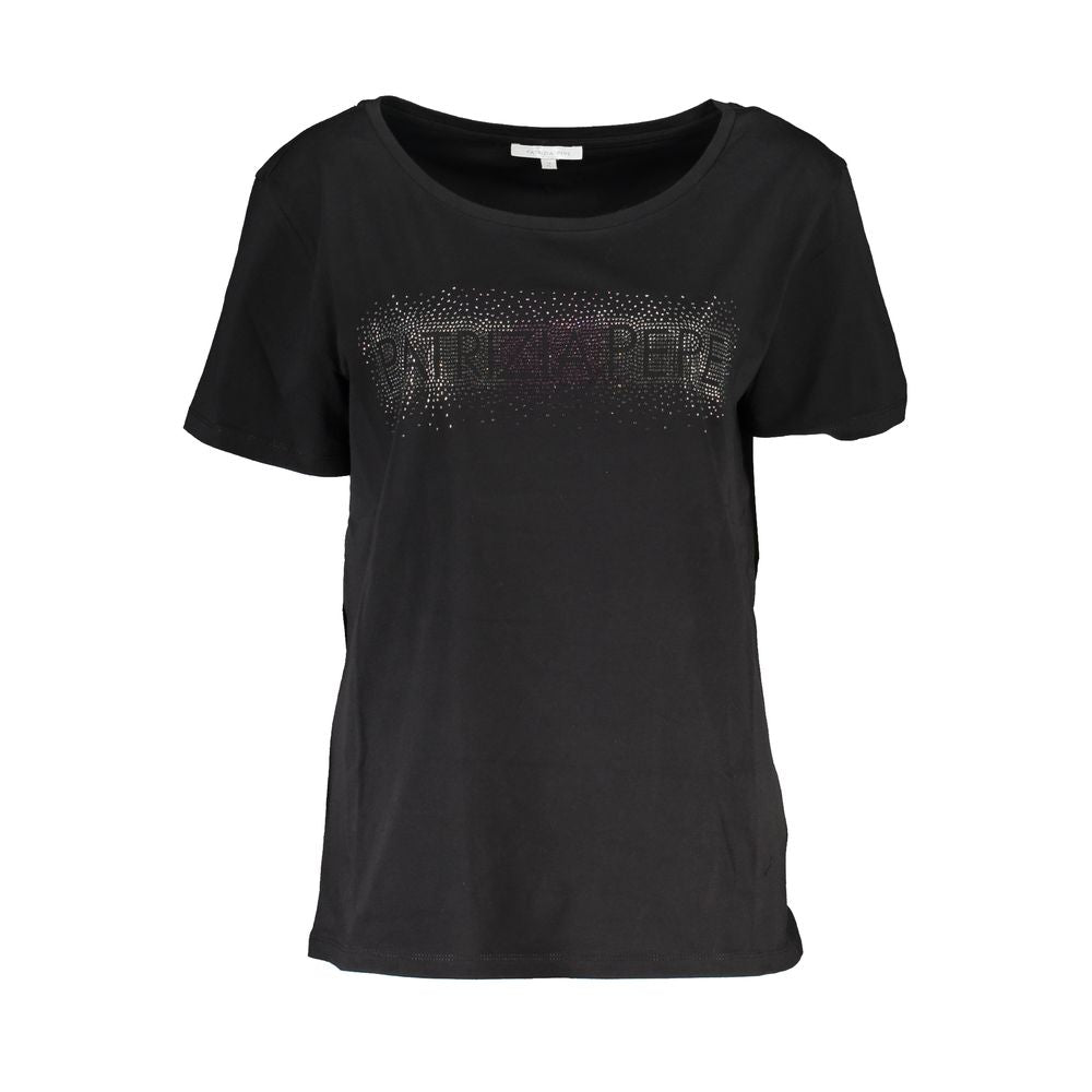 Patrizia Pepe Schwarzes Baumwoll-T-Shirt für Frauen