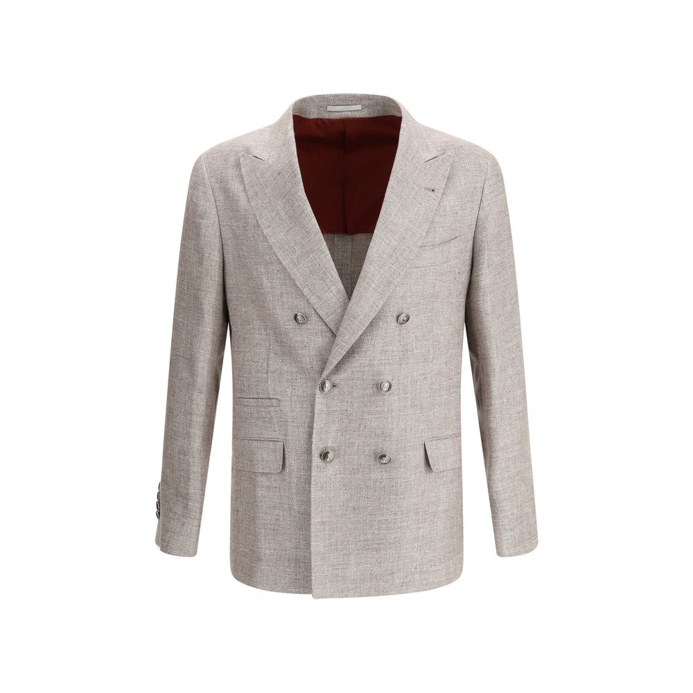 Brunello Cucinelli Leichter Brauner Leinenblazer