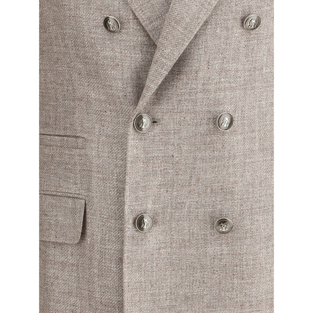 Brunello Cucinelli Leichter Brauner Leinenblazer