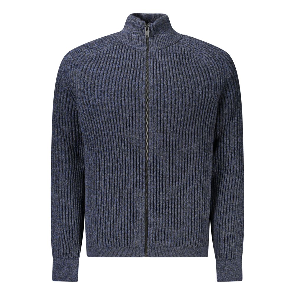 Hugo Boss Blaue Wolle Herren Strickjacke
