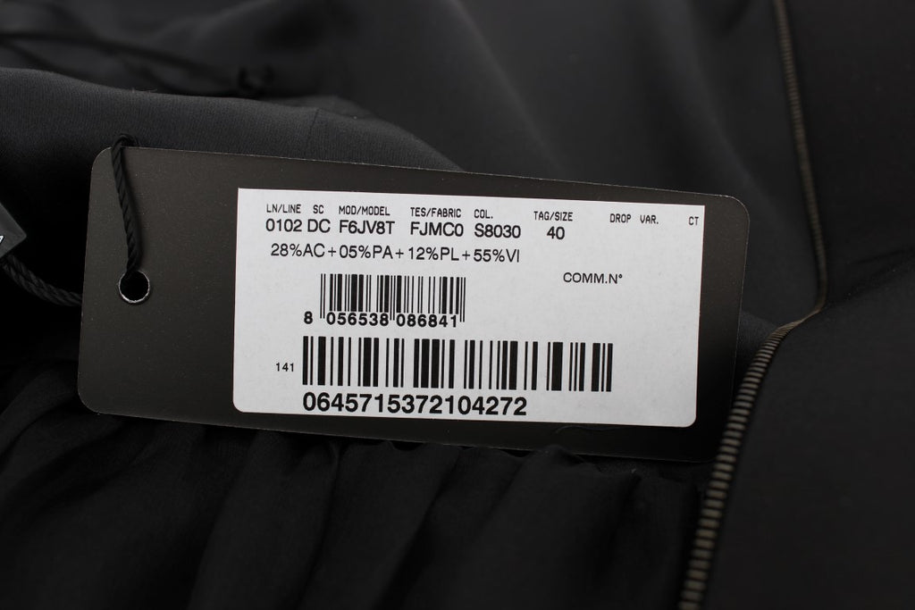 Dolce & Gabbana Schwarzes graues Etuikleid in voller Länge