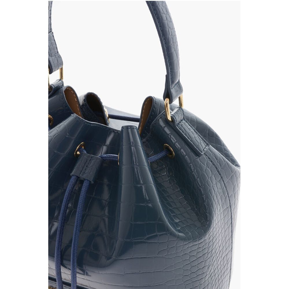 Moschino LOVE Bucket Bag aus Kunstleder mit Krokodileffekt und Prägung