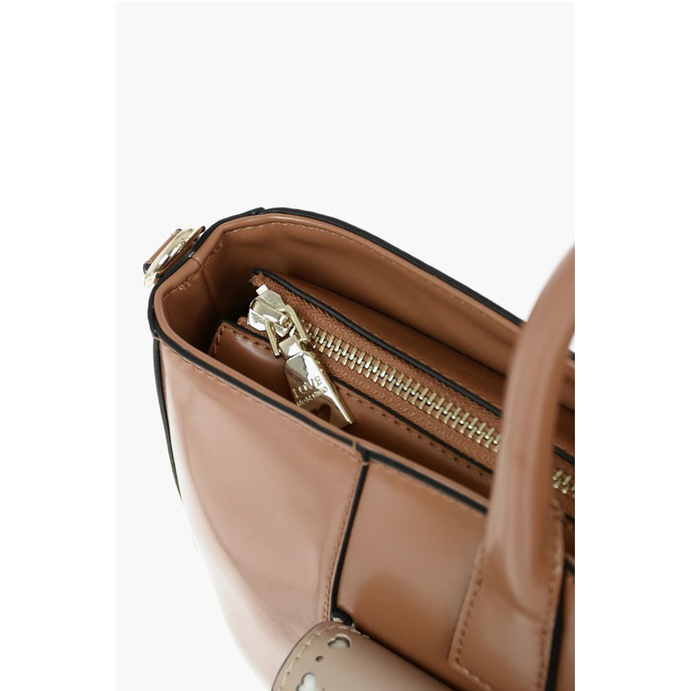 Moschino LOVE Abnehmbarer Schulterriemen Kunstleder Tote Bag